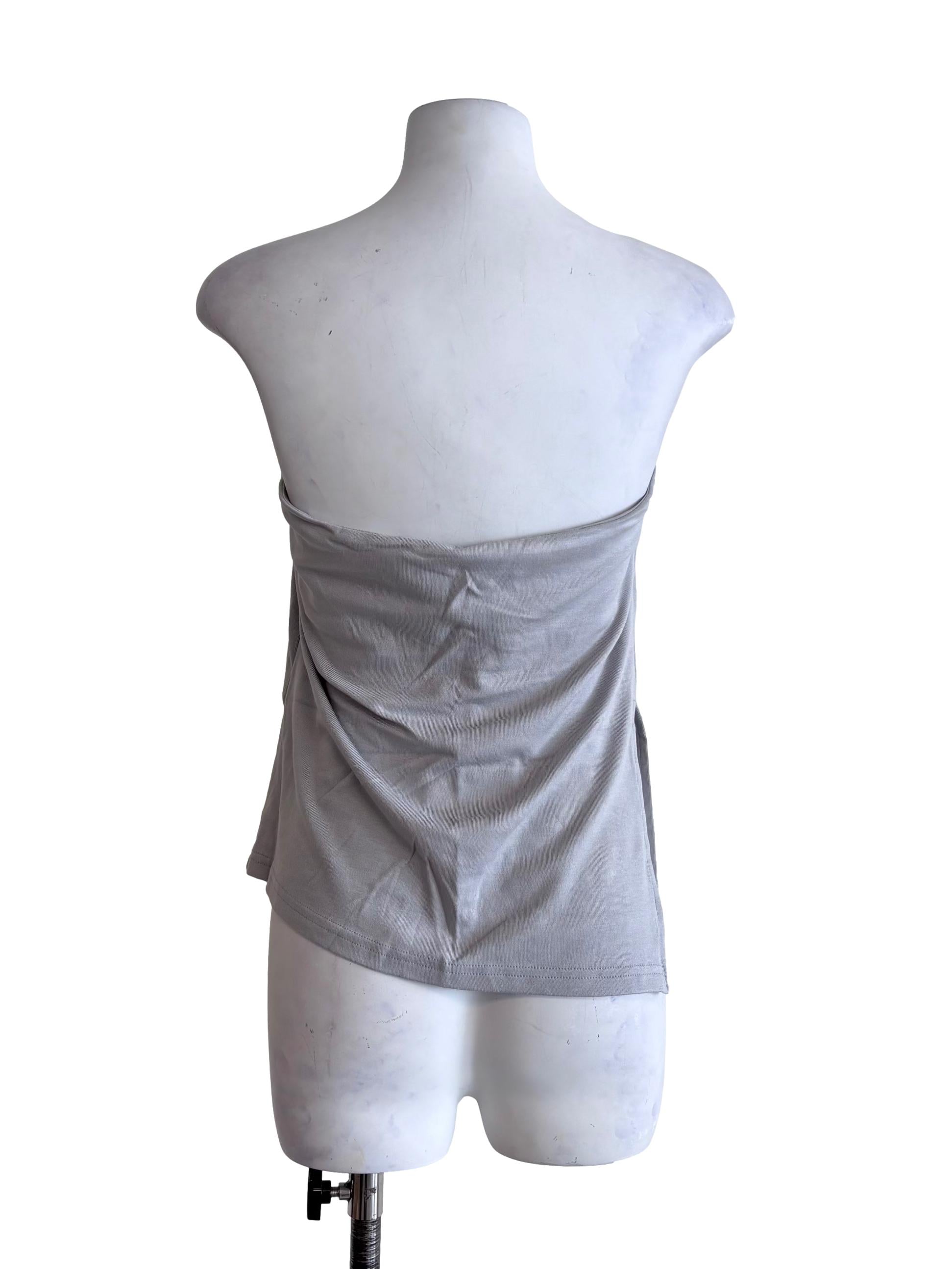 Blue Ronni Asymmetrical Padded Tube Top