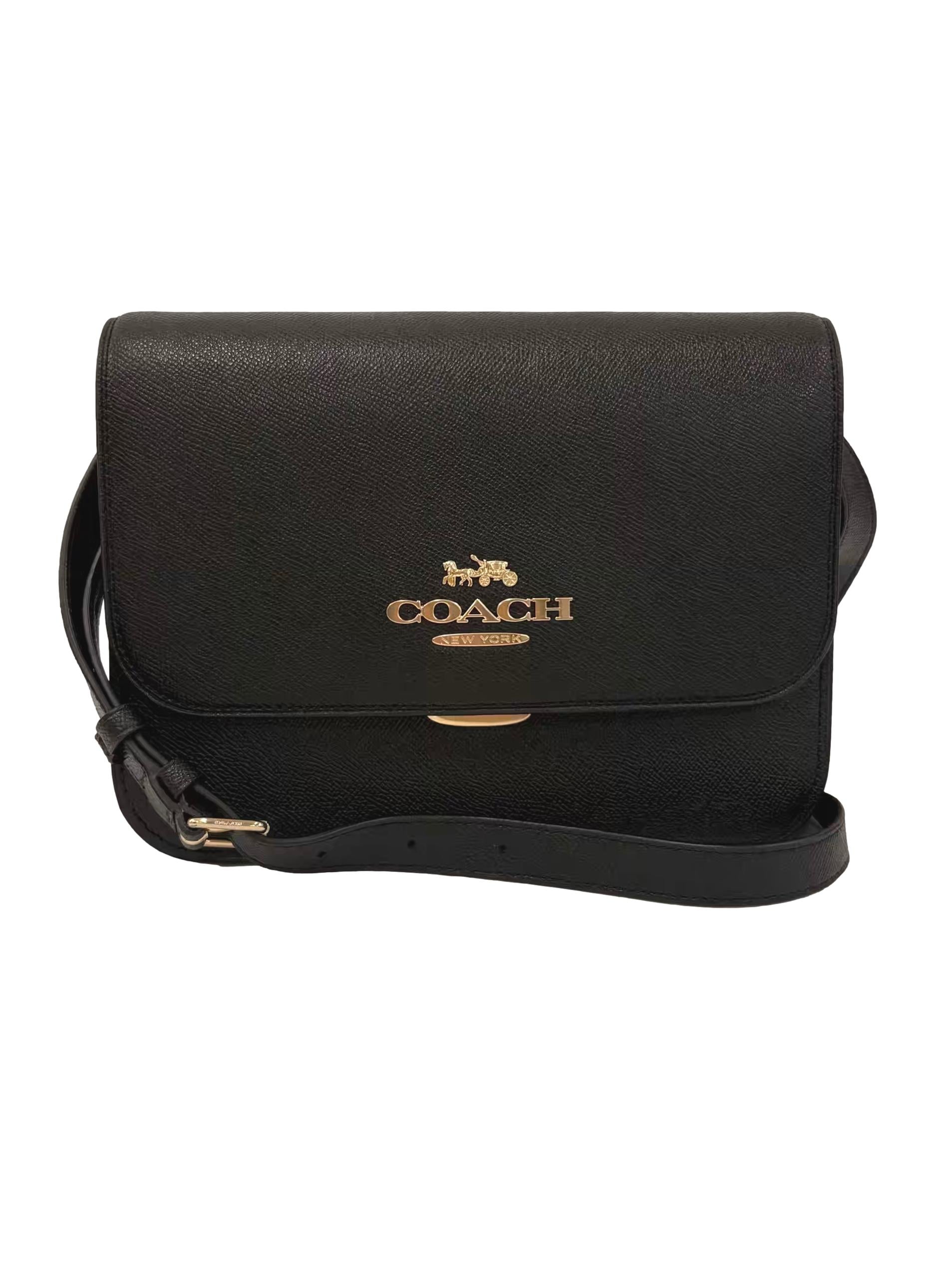 Black Leather Brynn Flap Crossbody Bag CSN