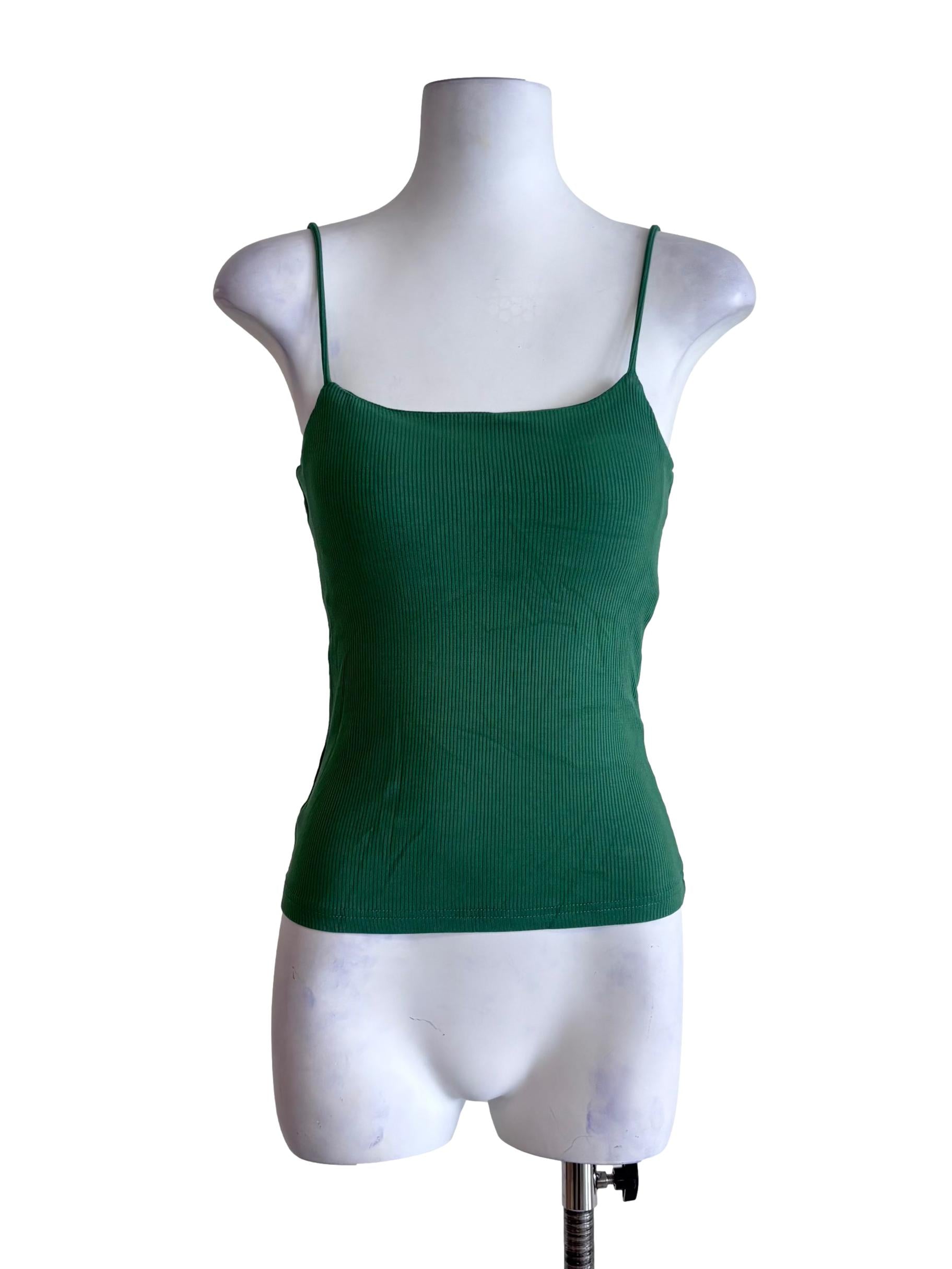 Green Madrid Ribbed Padded Top