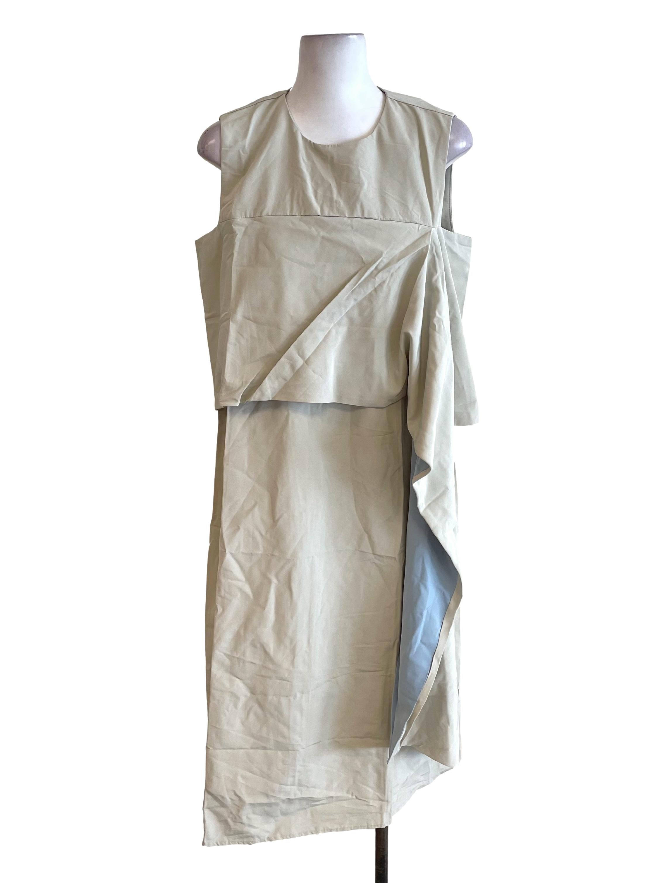 Pale Green Draped Wide Dress