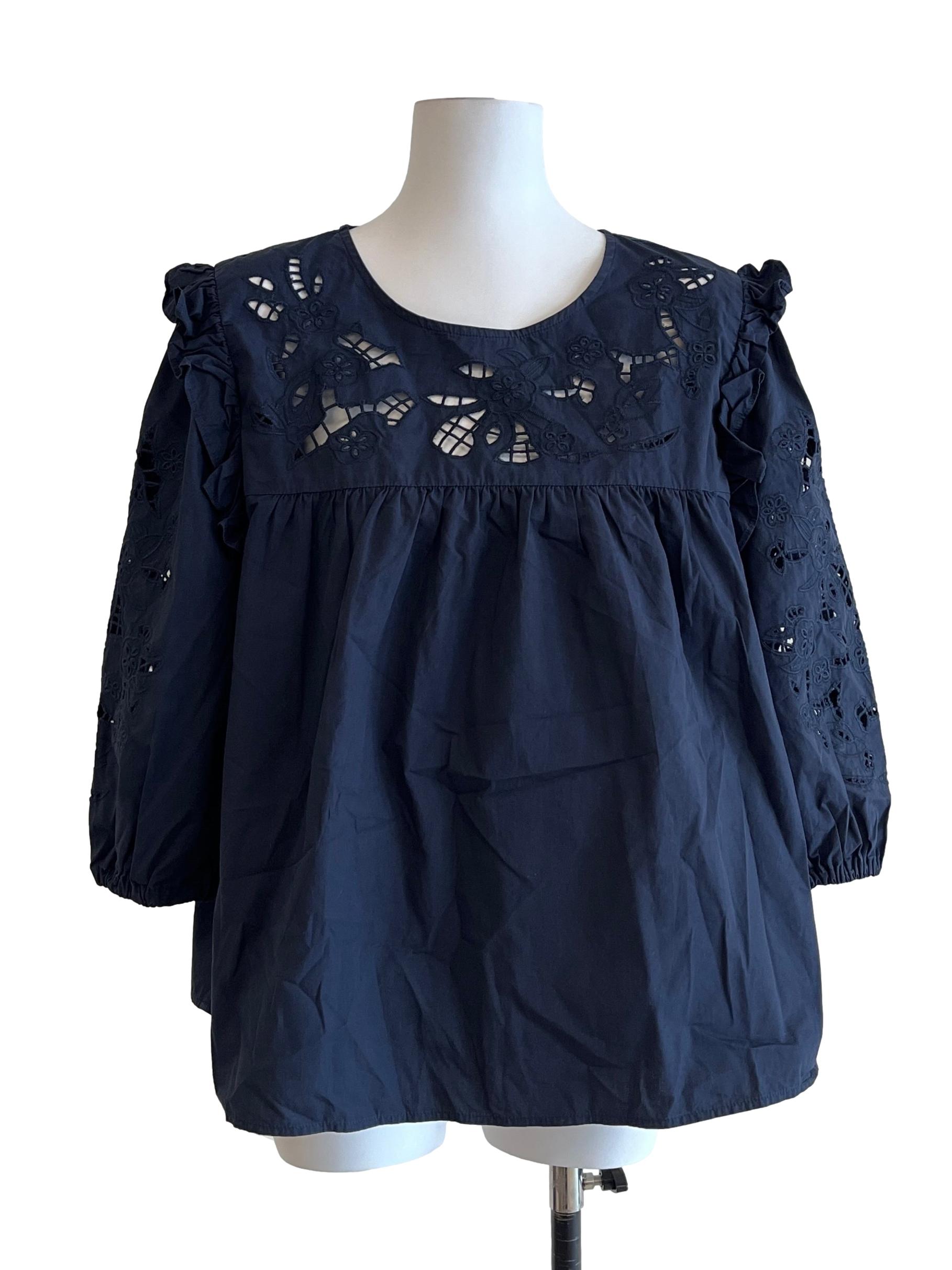 Peacock Blue Quarter Sleeve Blouse