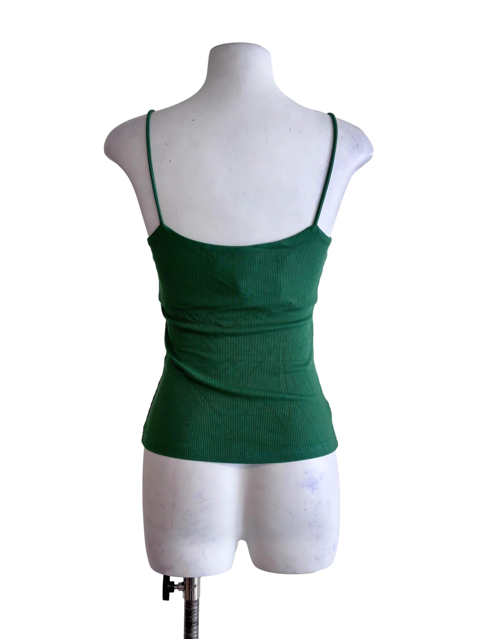 Green Madrid Ribbed Padded Top