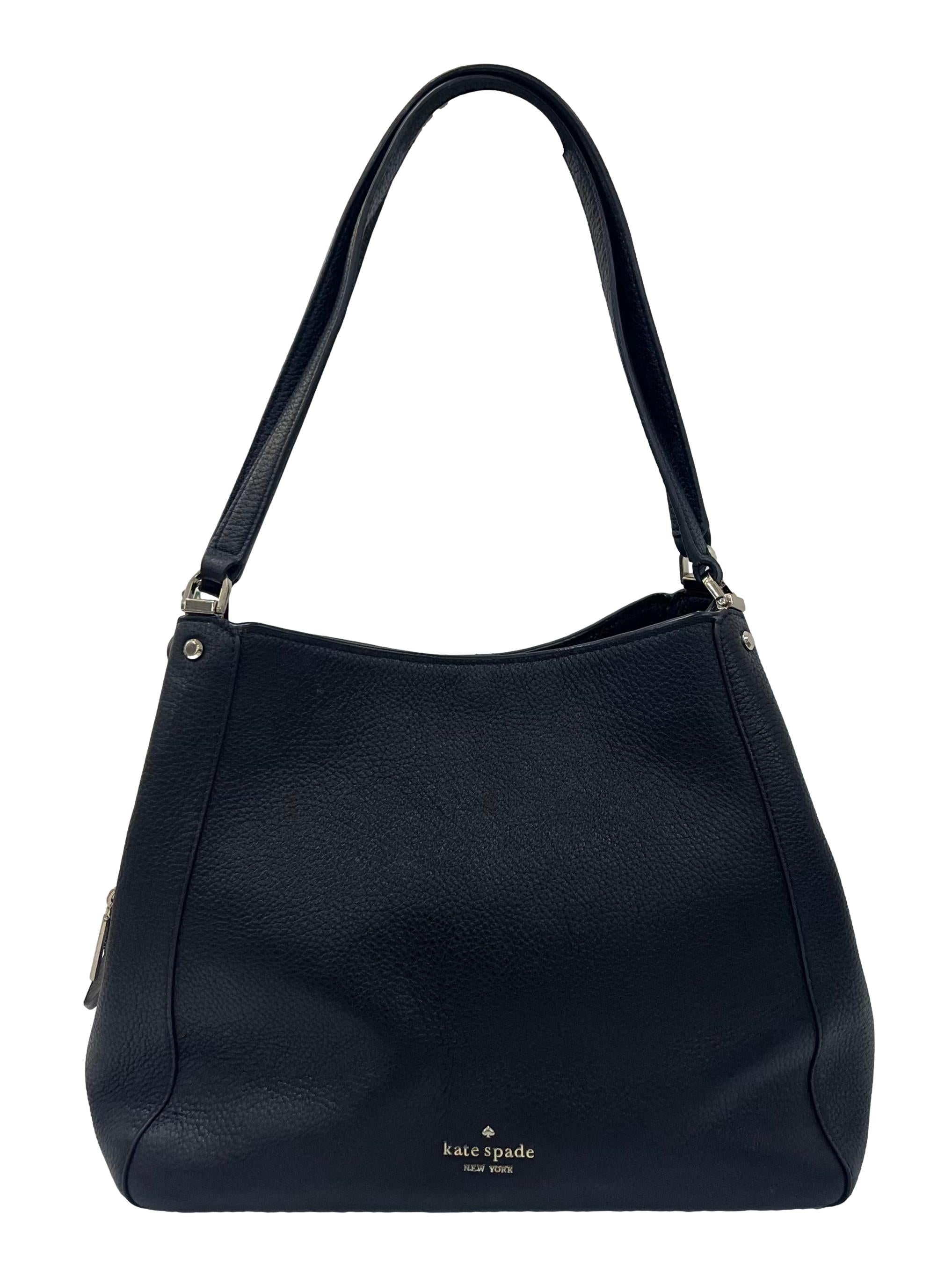 Black Medium Shoulder Bag With Silver Hardware