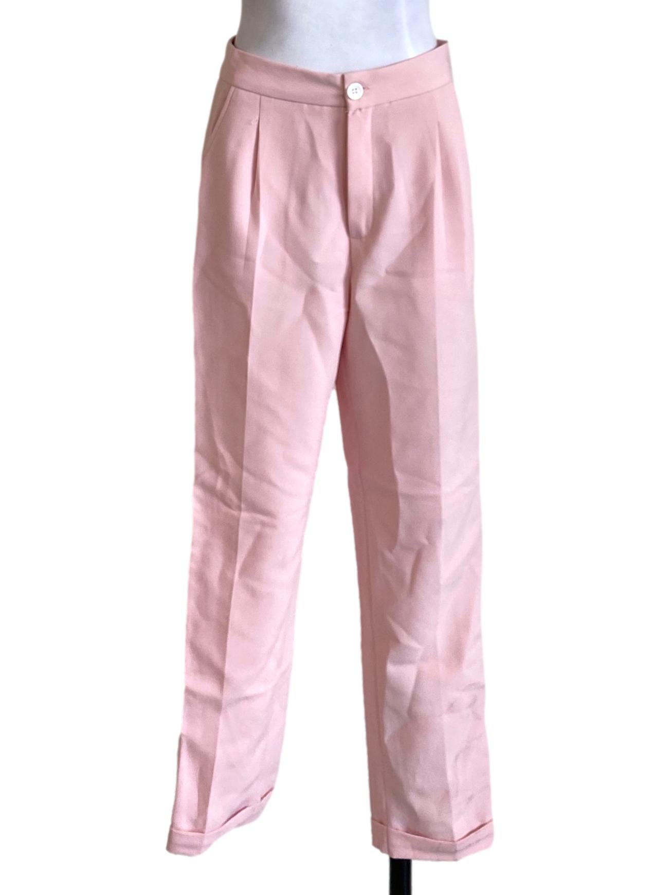 Light Lemonade Pink Fitted Straight Formal Pants