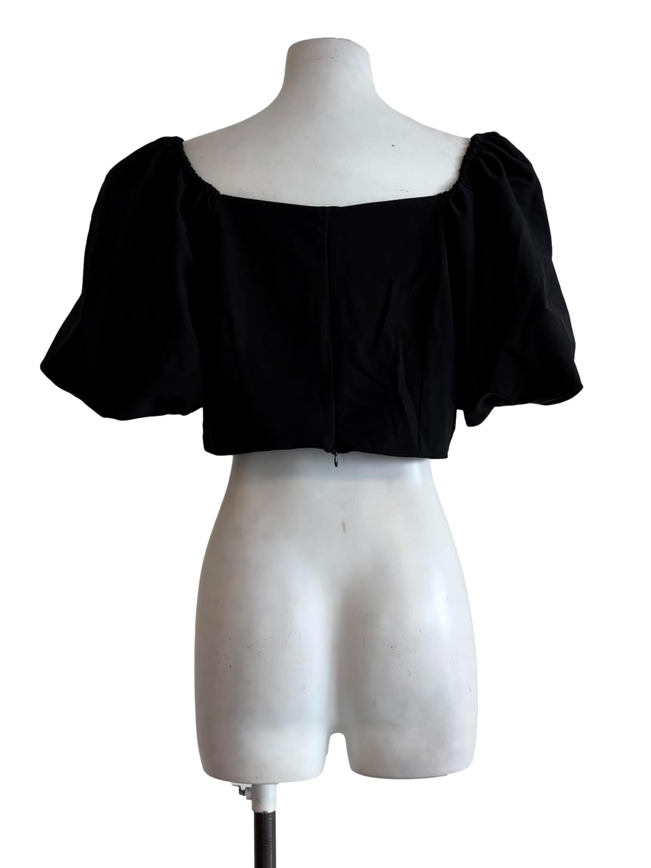 Jet Black Baby Doll Crop Top
