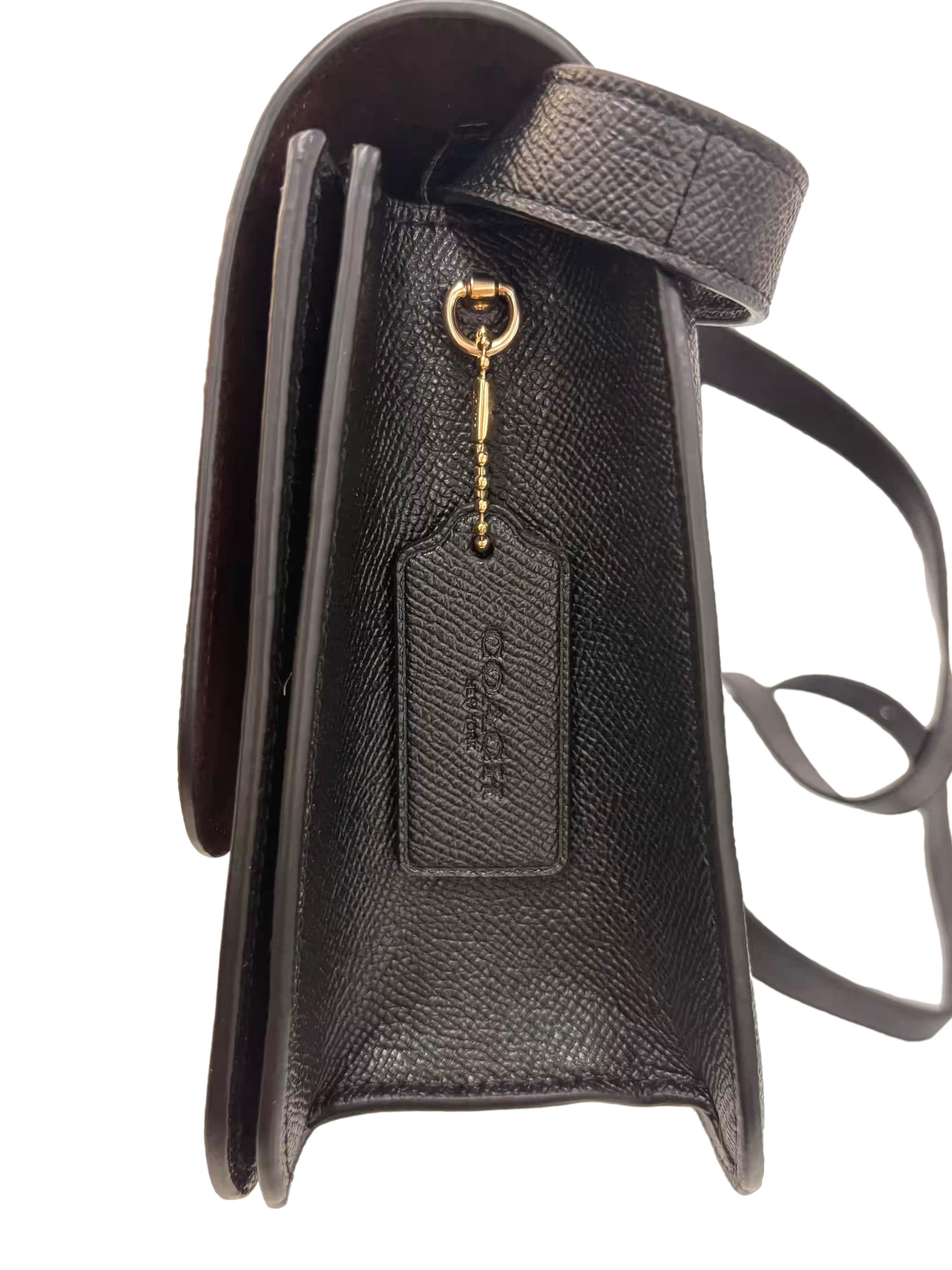 Black Leather Brynn Flap Crossbody Bag CSN
