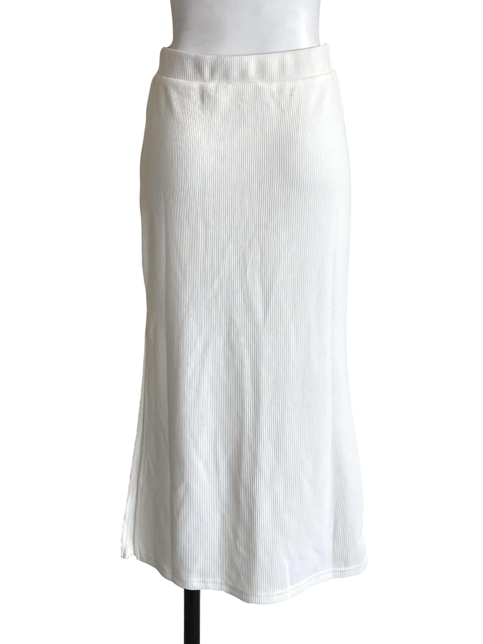 White Knit Tube Skirt