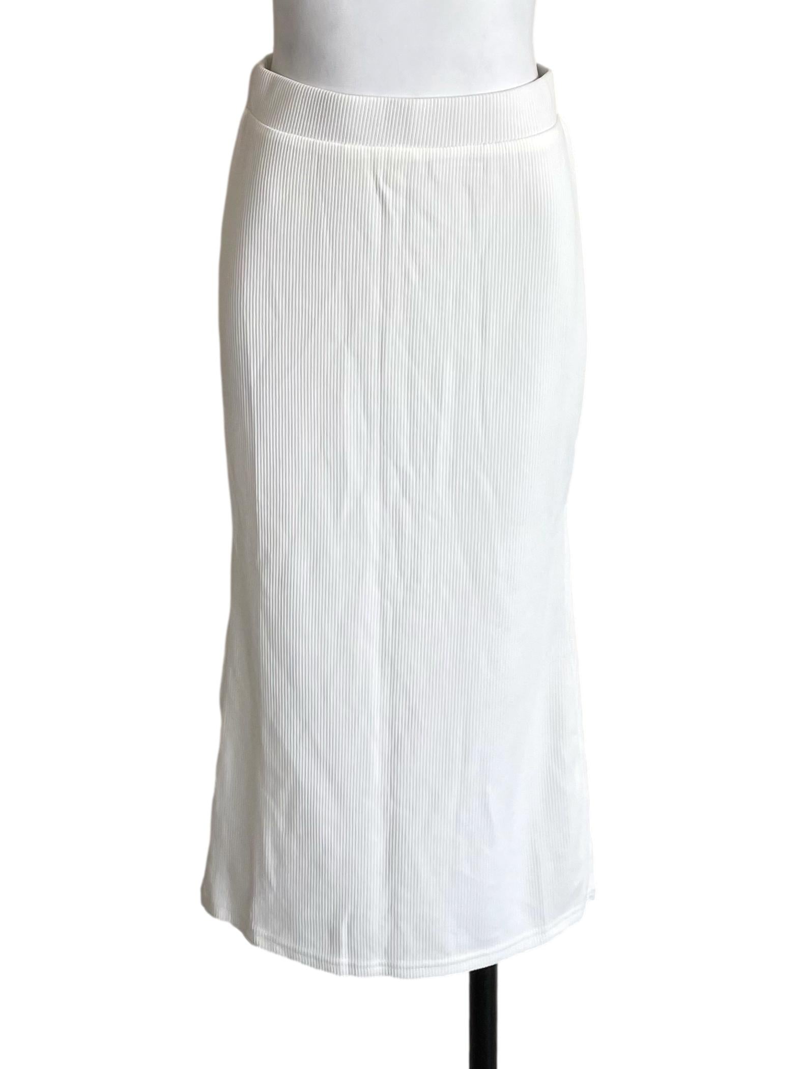White Knit Tube Skirt