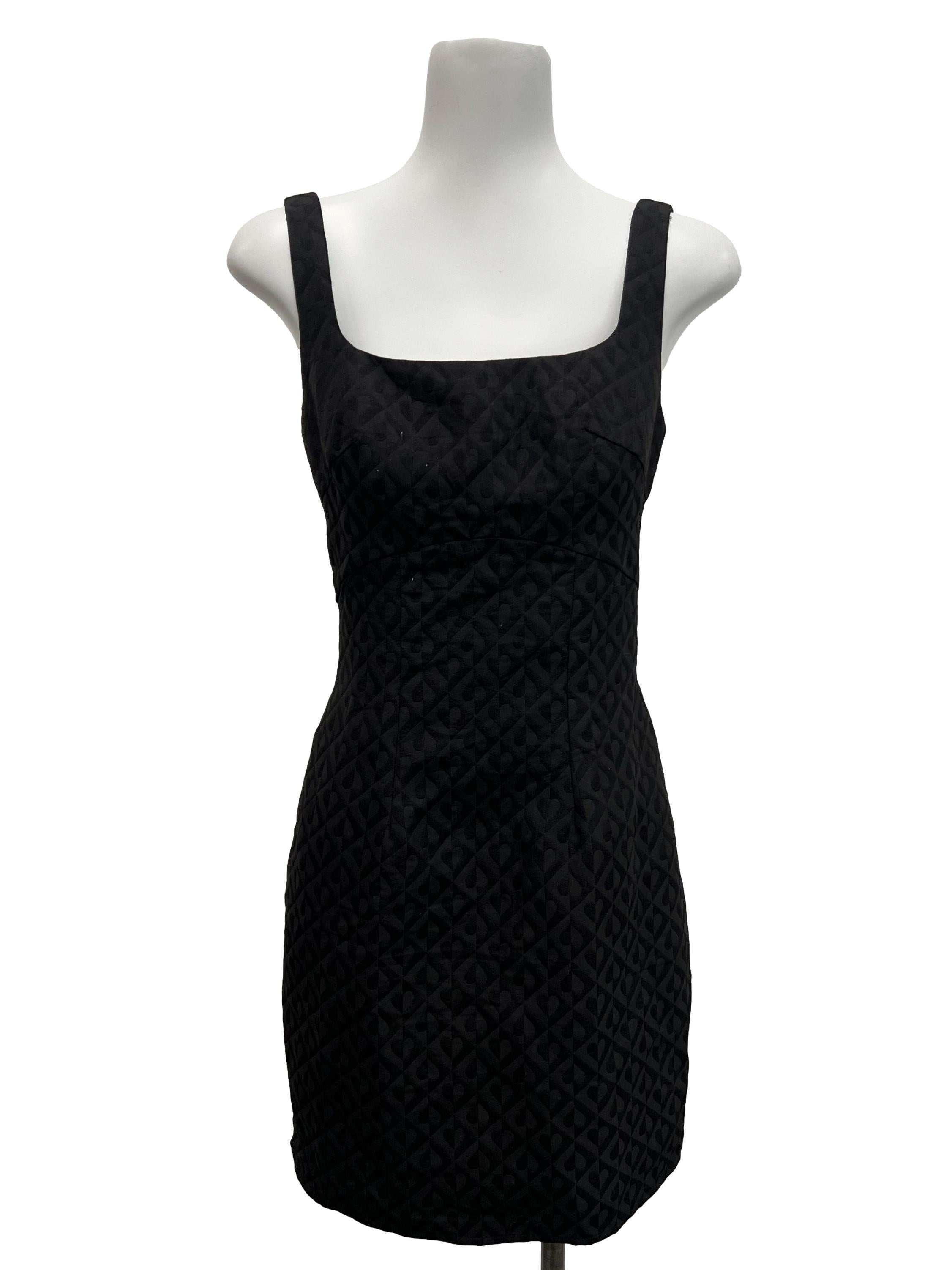 MGP Black Square Neck Heartshape Printed Dress | REFASH