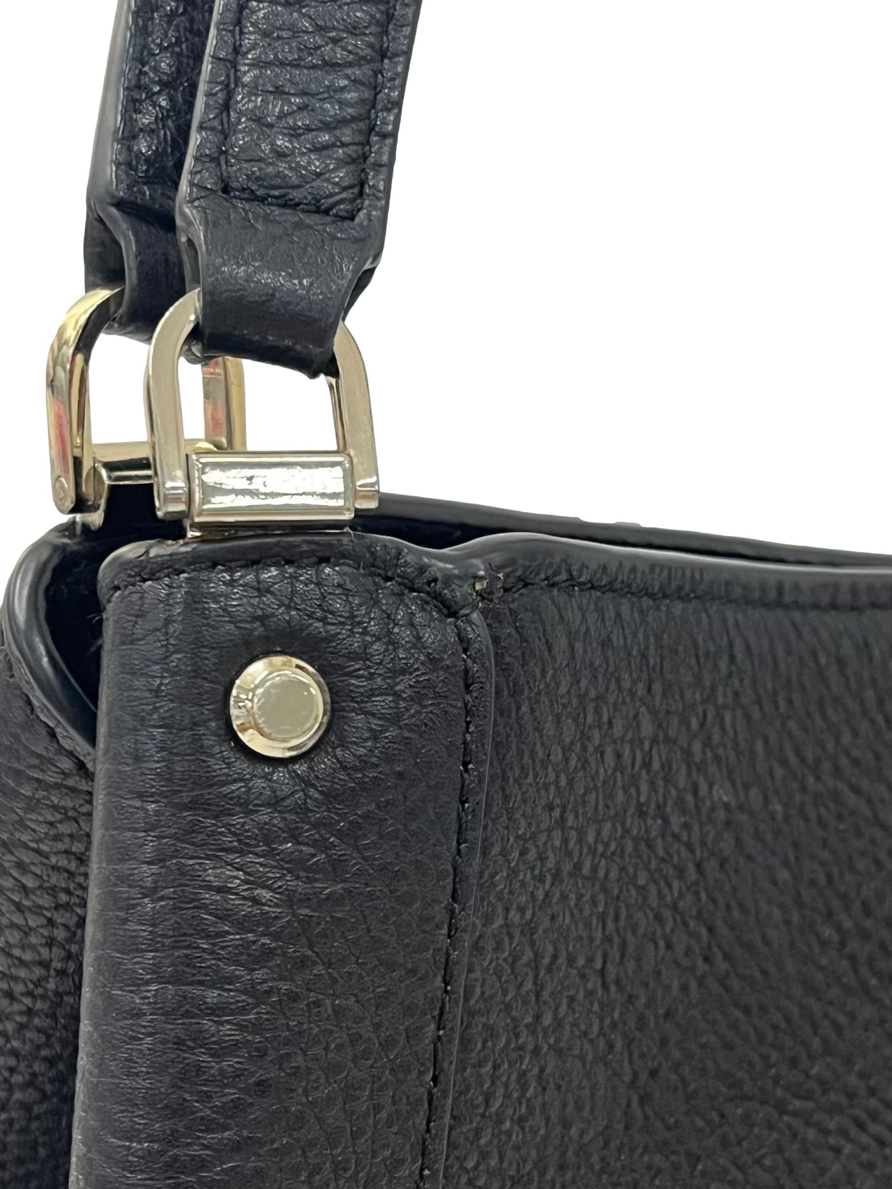 Black Medium Shoulder Bag With Silver Hardware