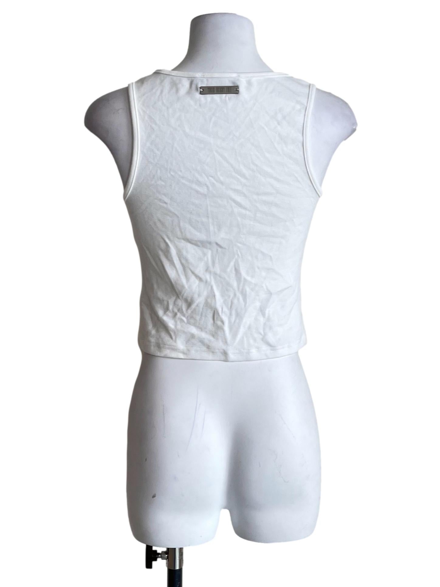 Pearl White Buckle-Strap Crop Top