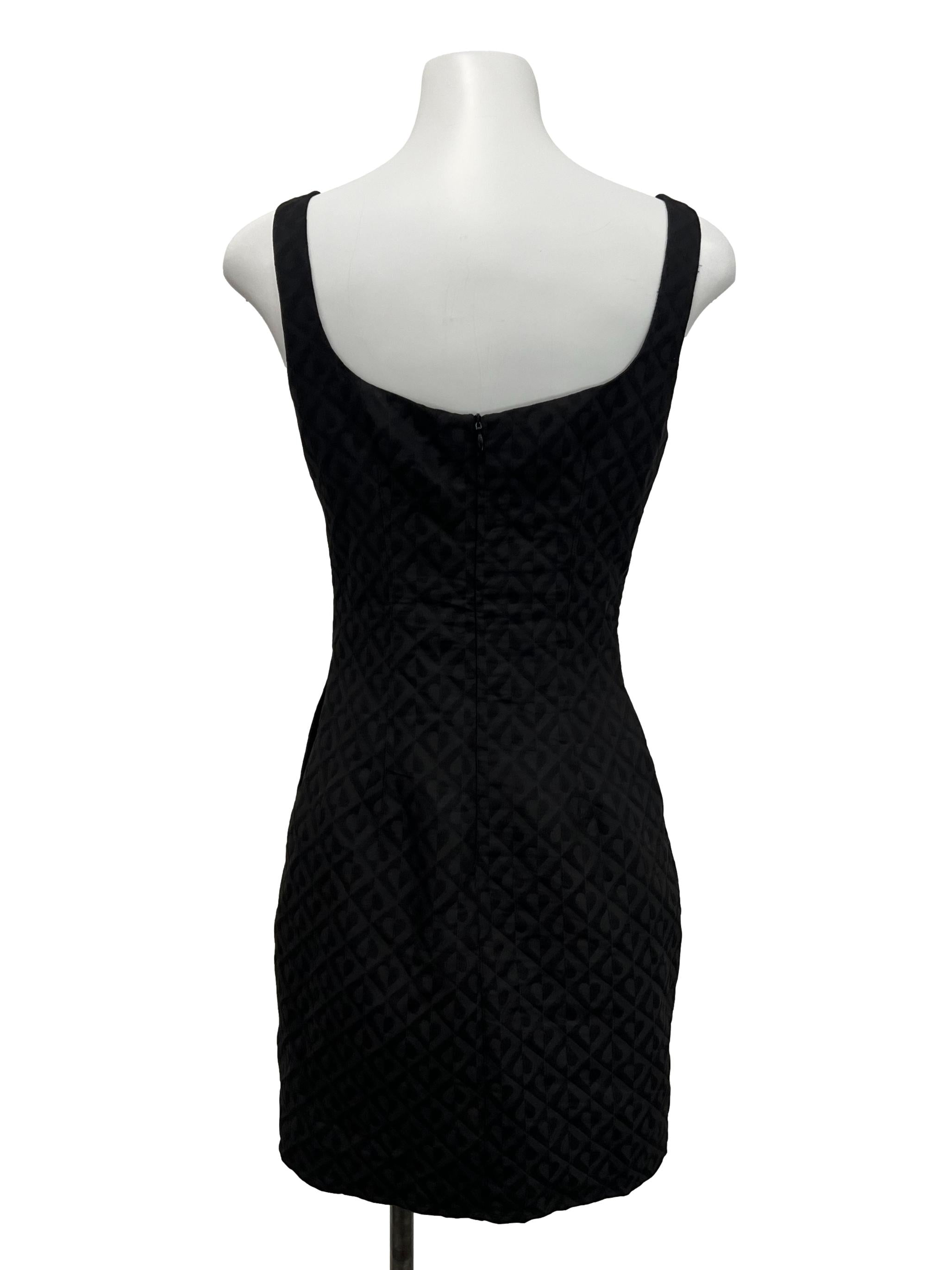 MGP Black Square Neck Heartshape Printed Dress | REFASH