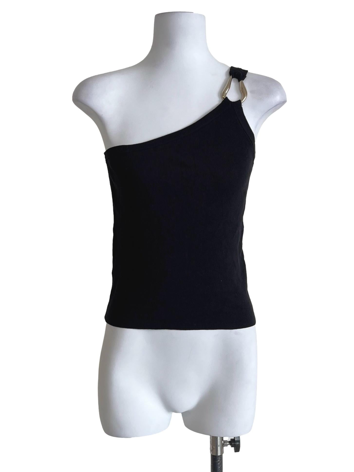 Onyx Black One-Shoulder Top