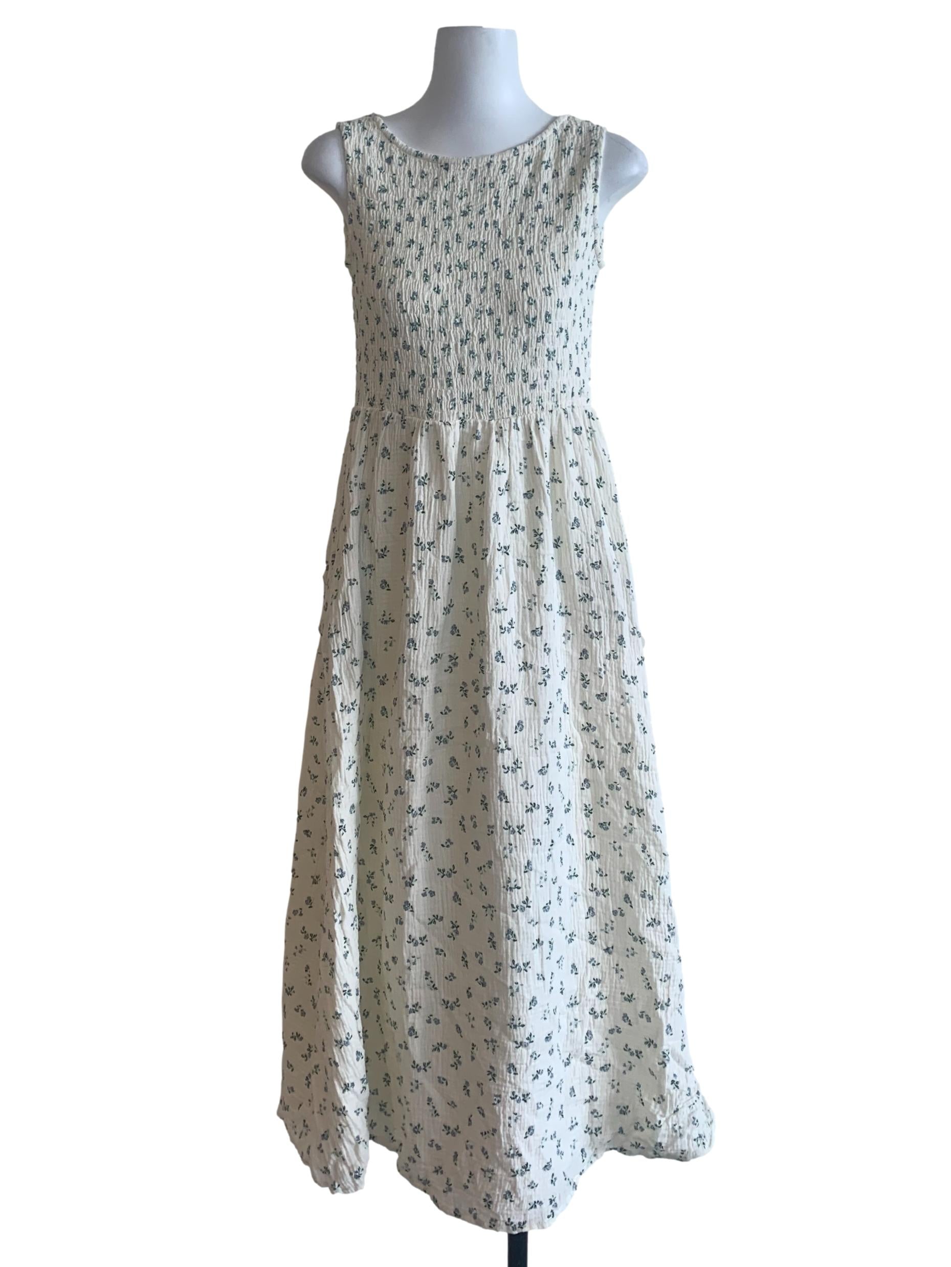 White Floral Pattern Dress