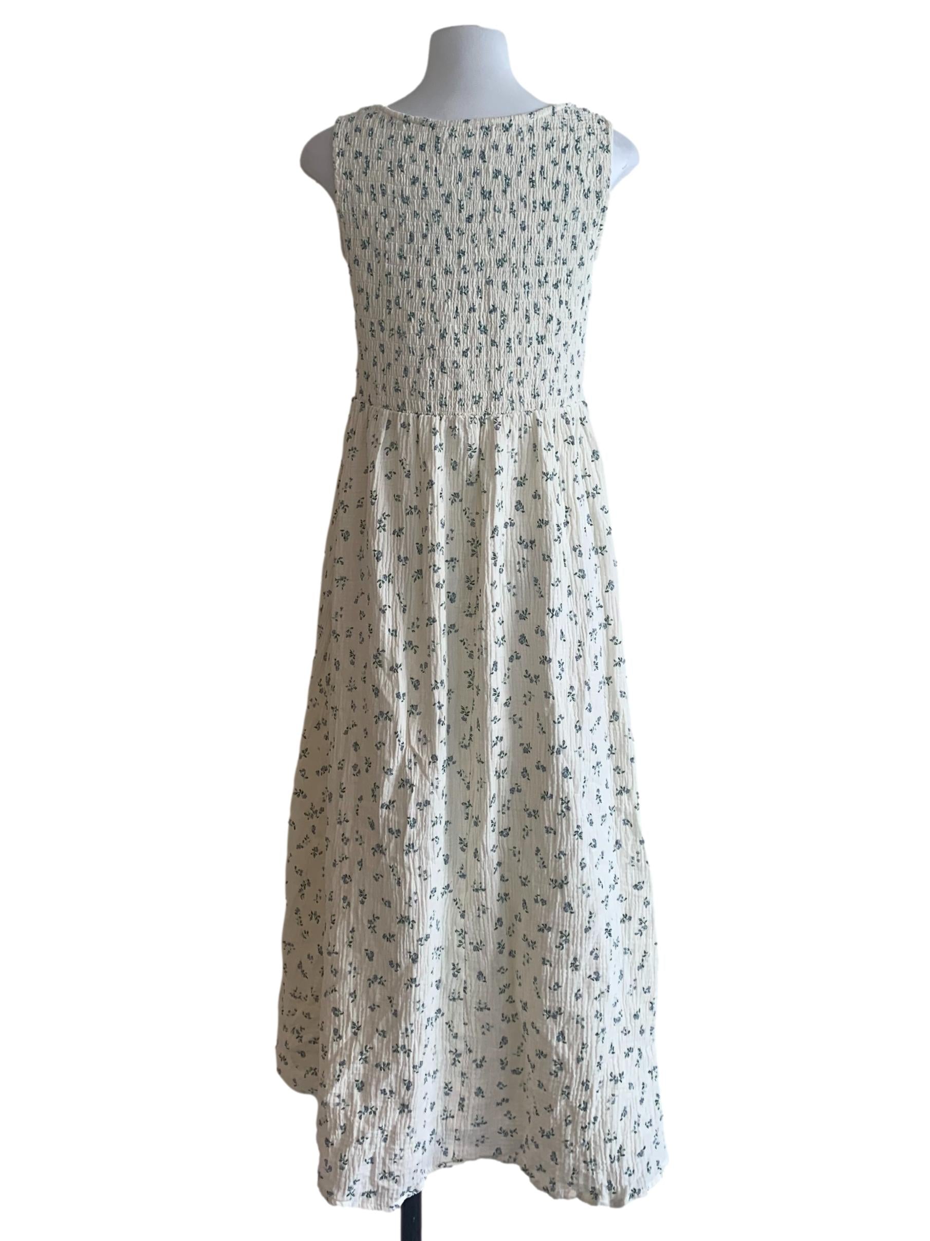 White Floral Pattern Dress