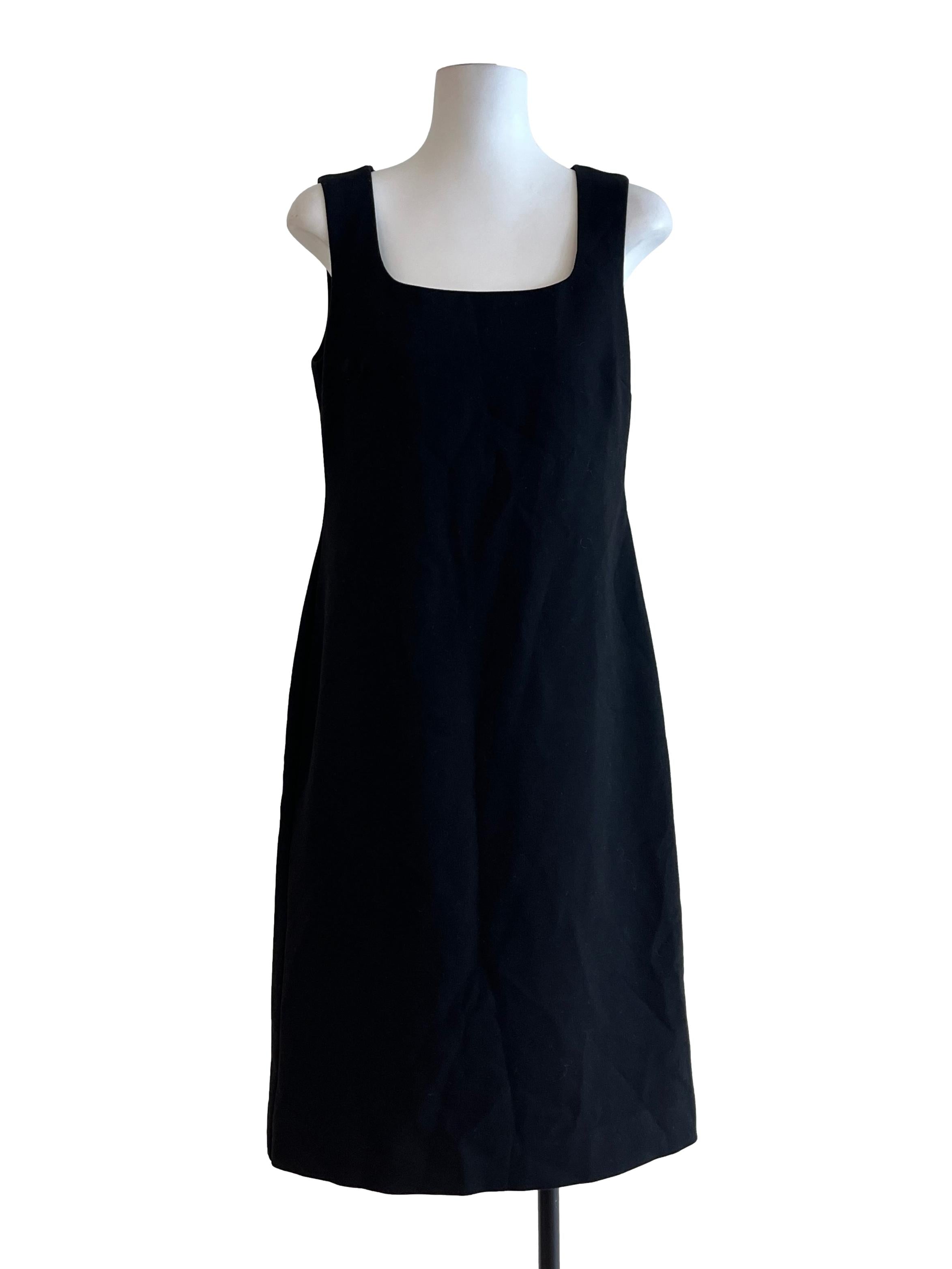 Pitch Black Square Neck Dress