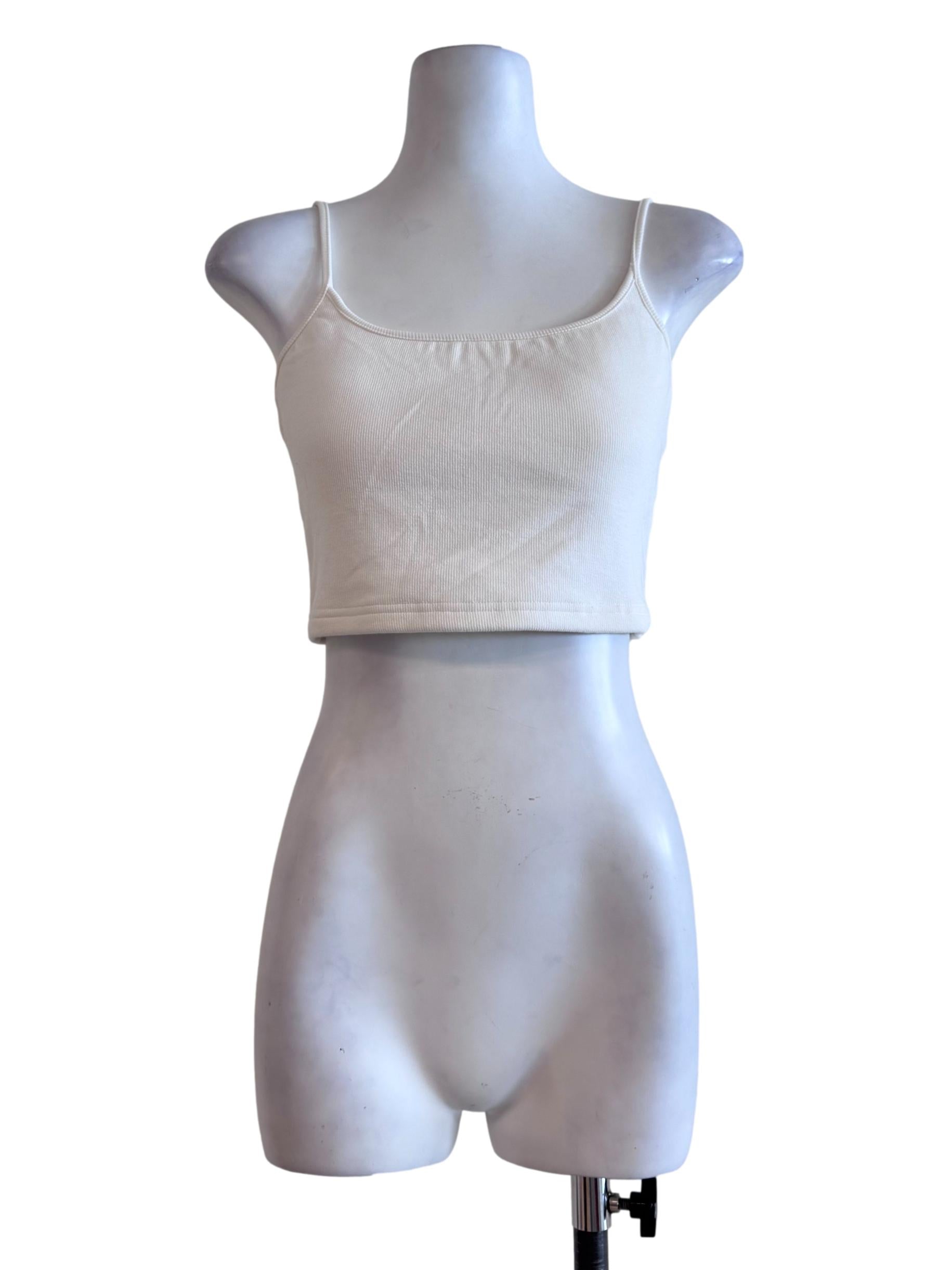 White Square Neck Sleeveless Top