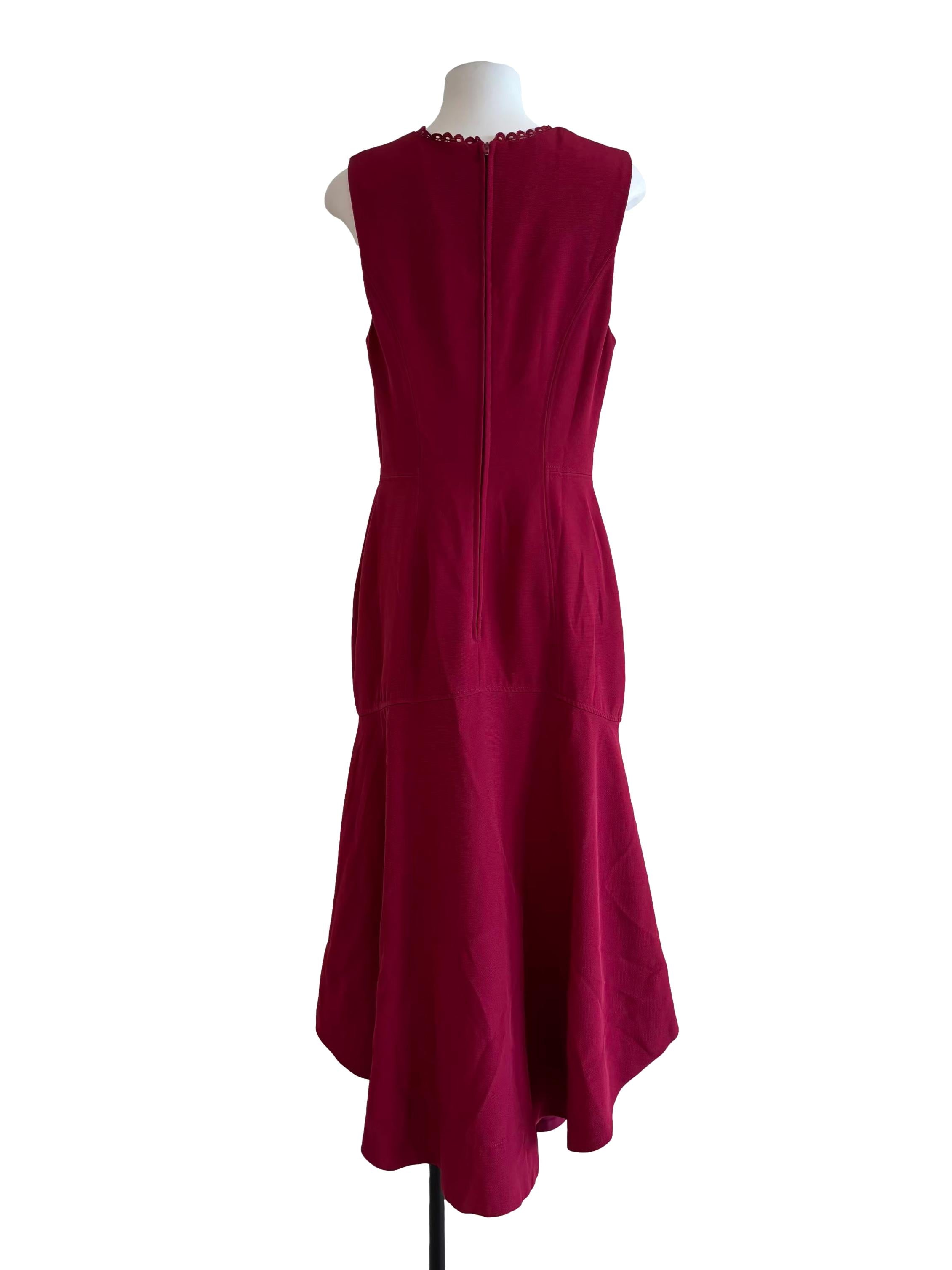 Maroon Sleeveless Sabrina Dress