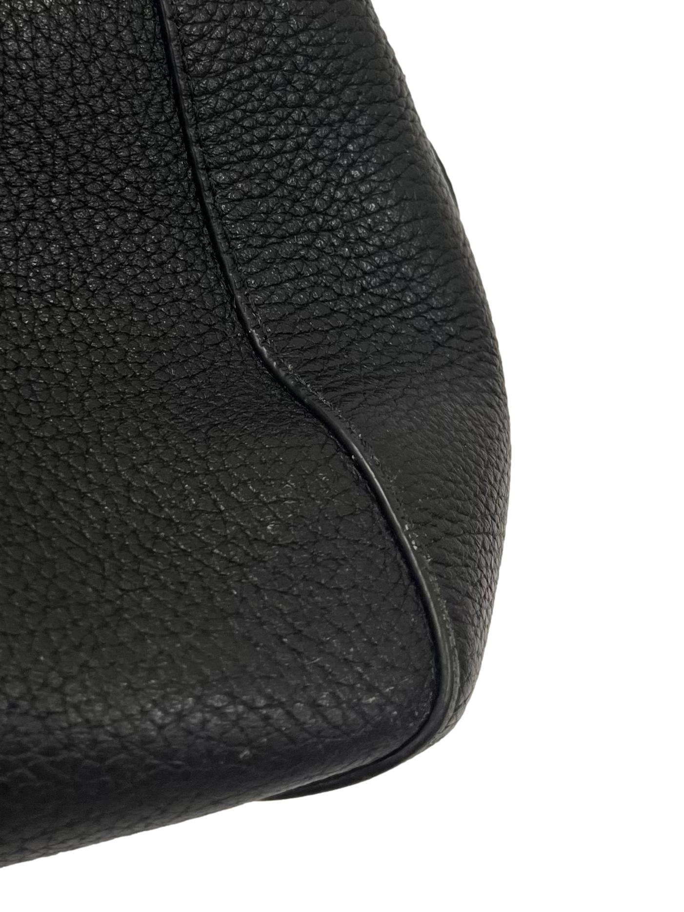 Black Medium Shoulder Bag With Silver Hardware