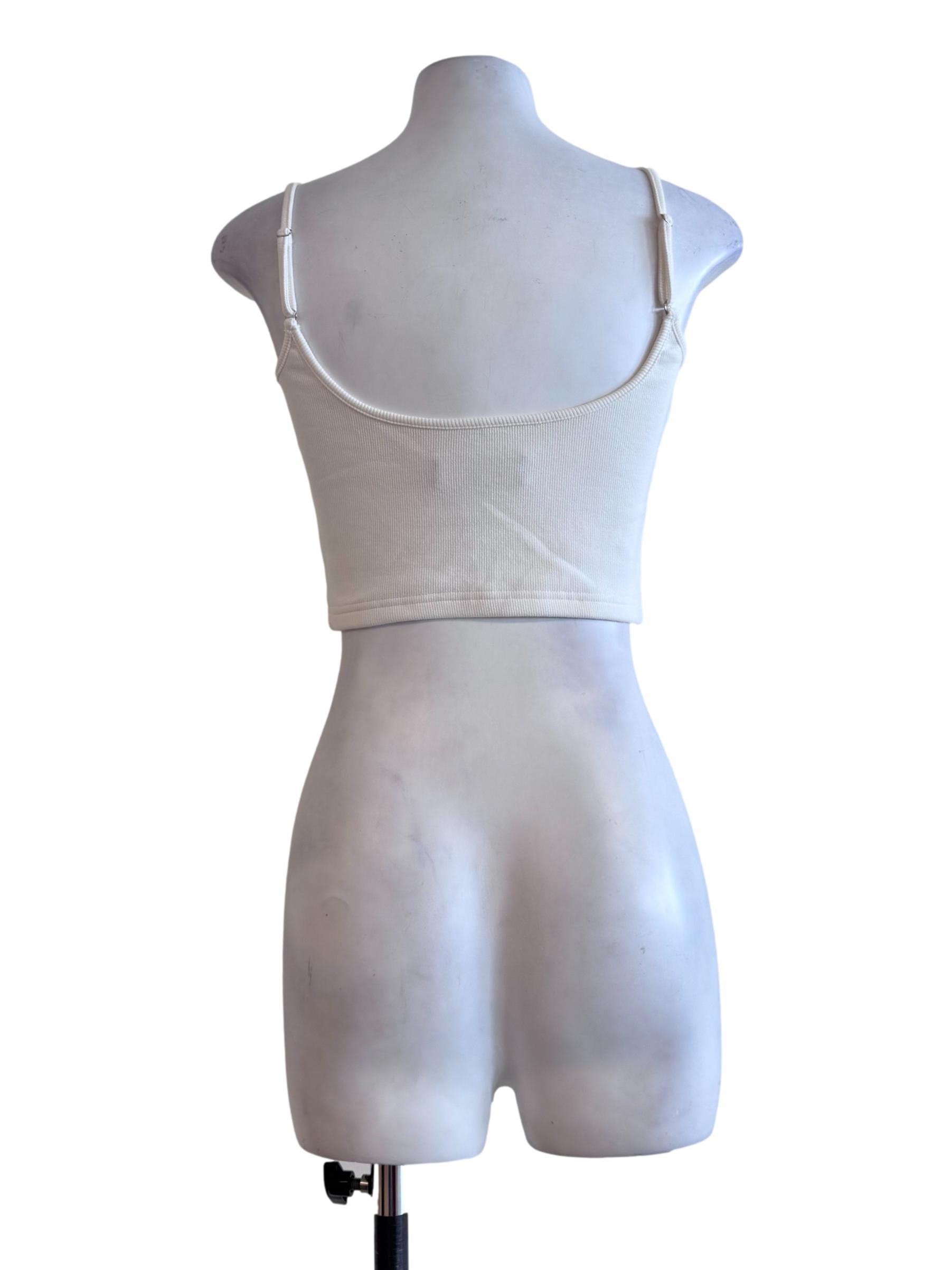 White Square Neck Sleeveless Top