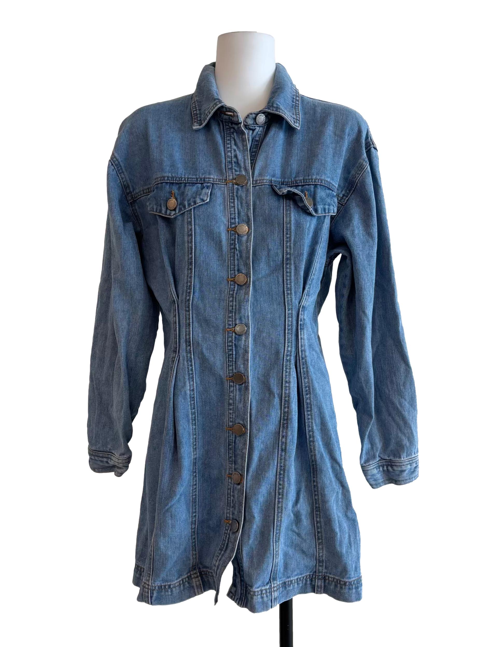 Light Blue Long Sleeve Denim Dress