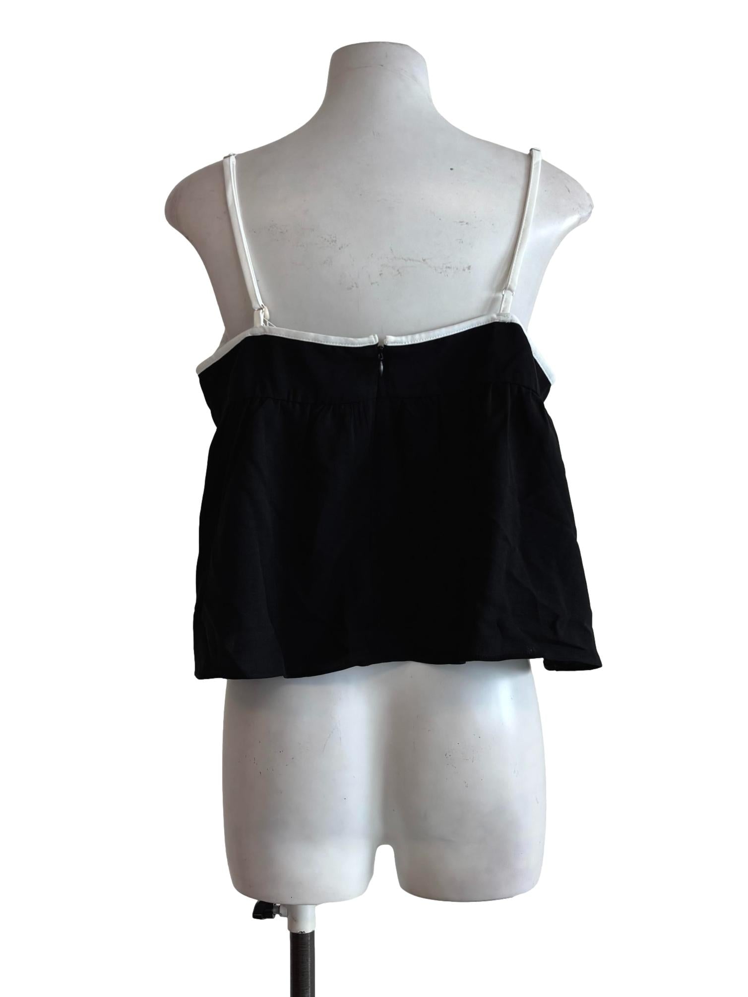 Black And White Hem Camisole Top