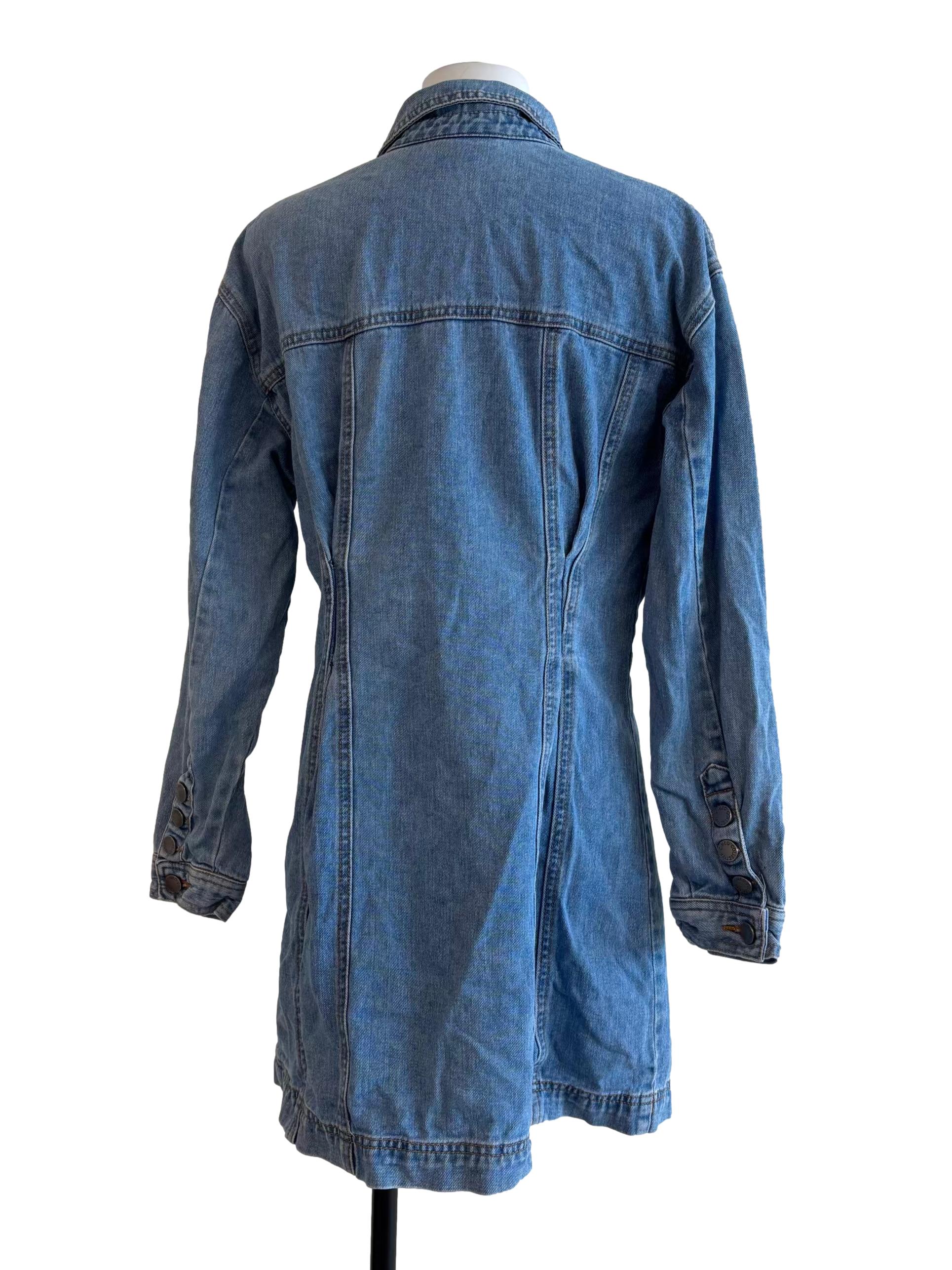 Light Blue Long Sleeve Denim Dress