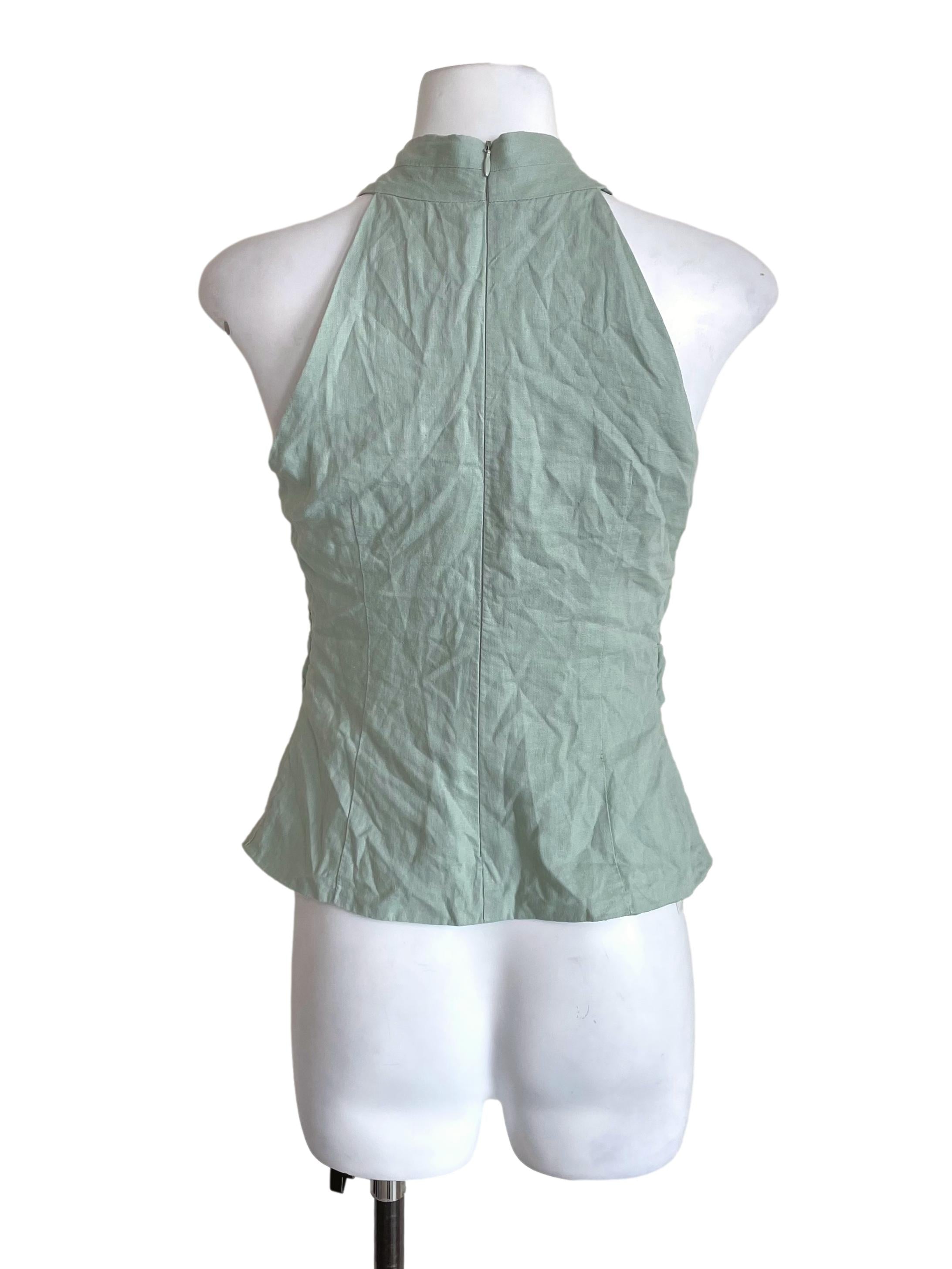 Mint Crossed Halter Neck Top LB