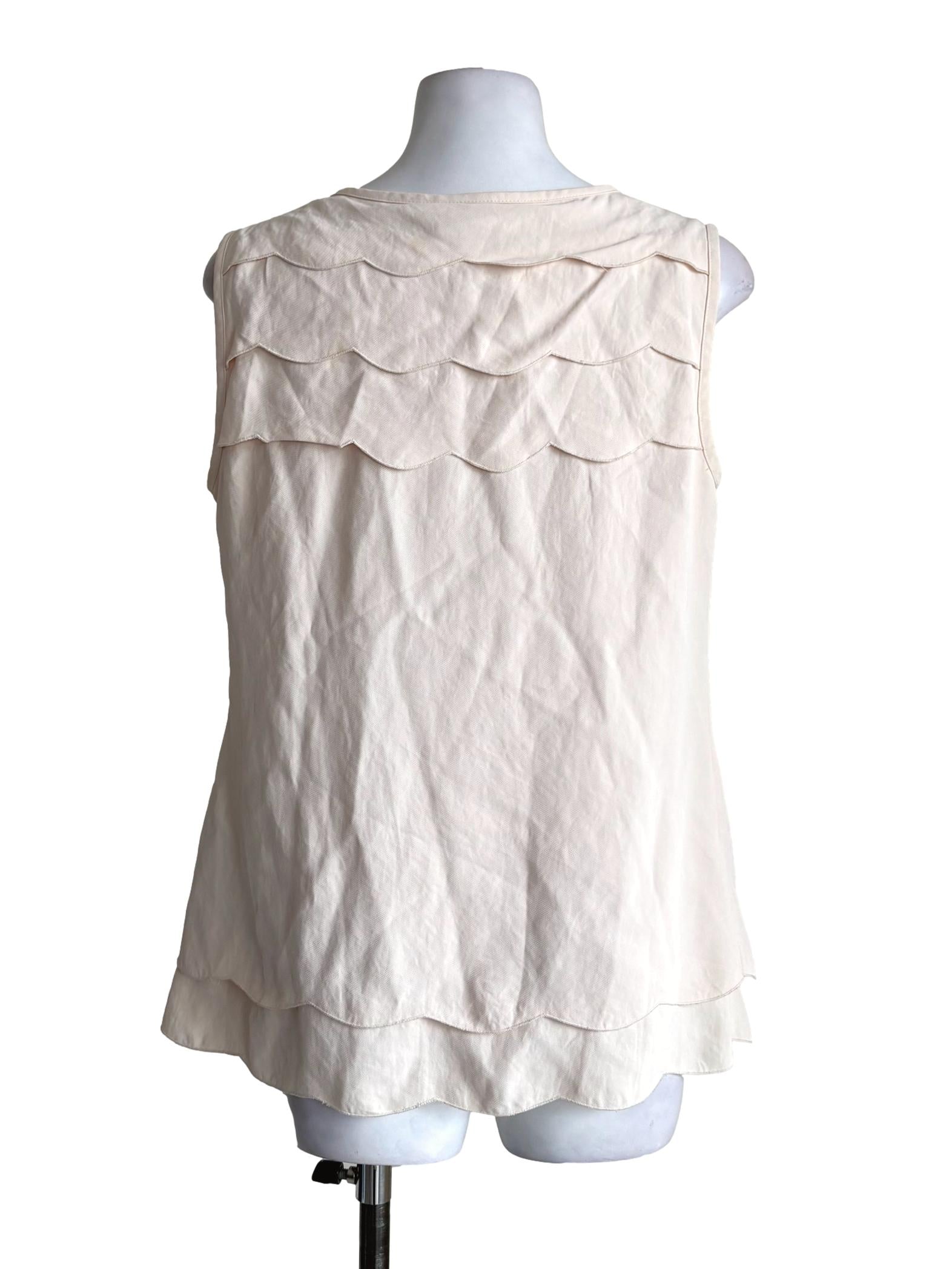 Beige Layered Scallop Top