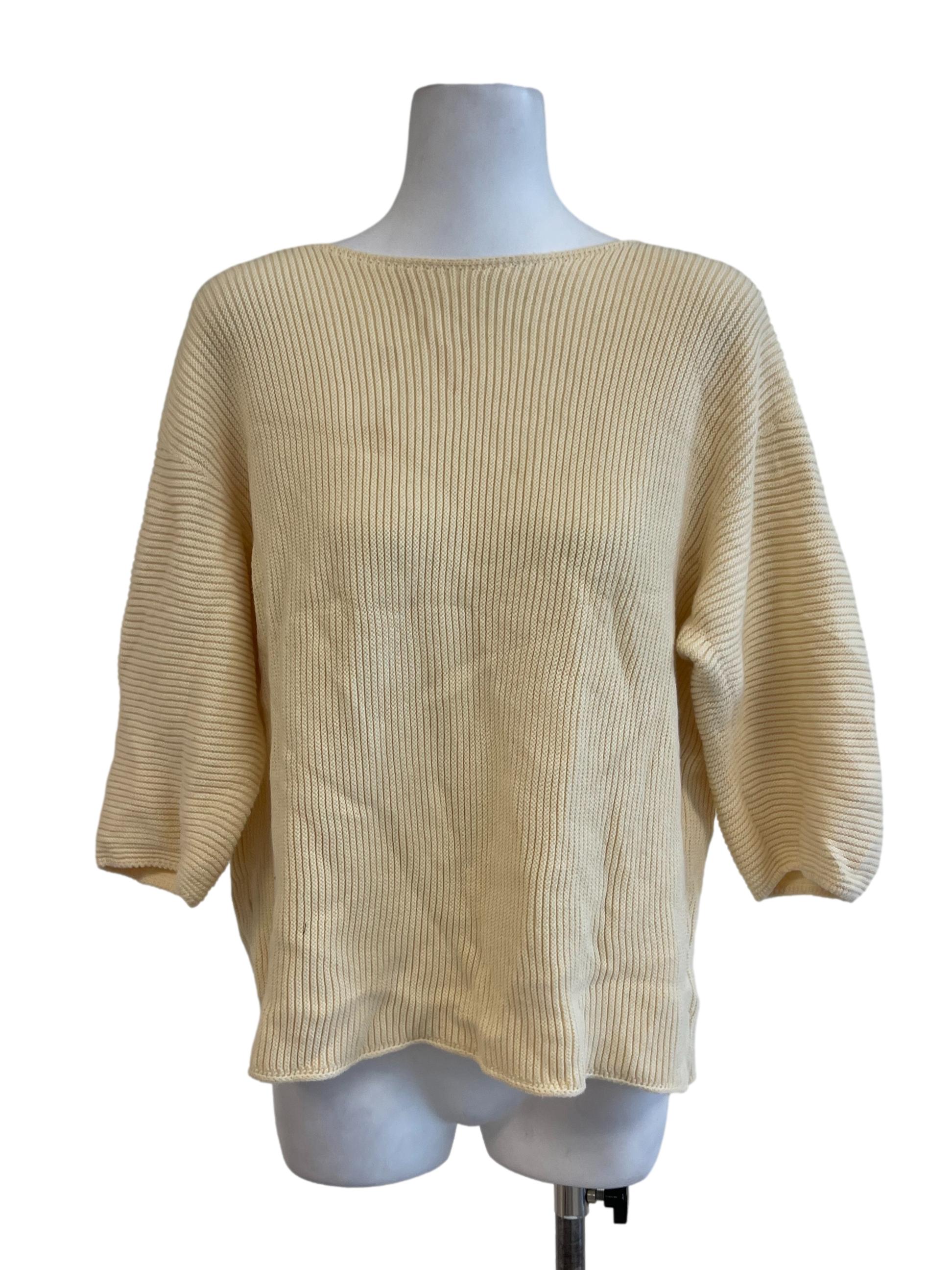 Pastel Yellow Knitted Round Neck Top