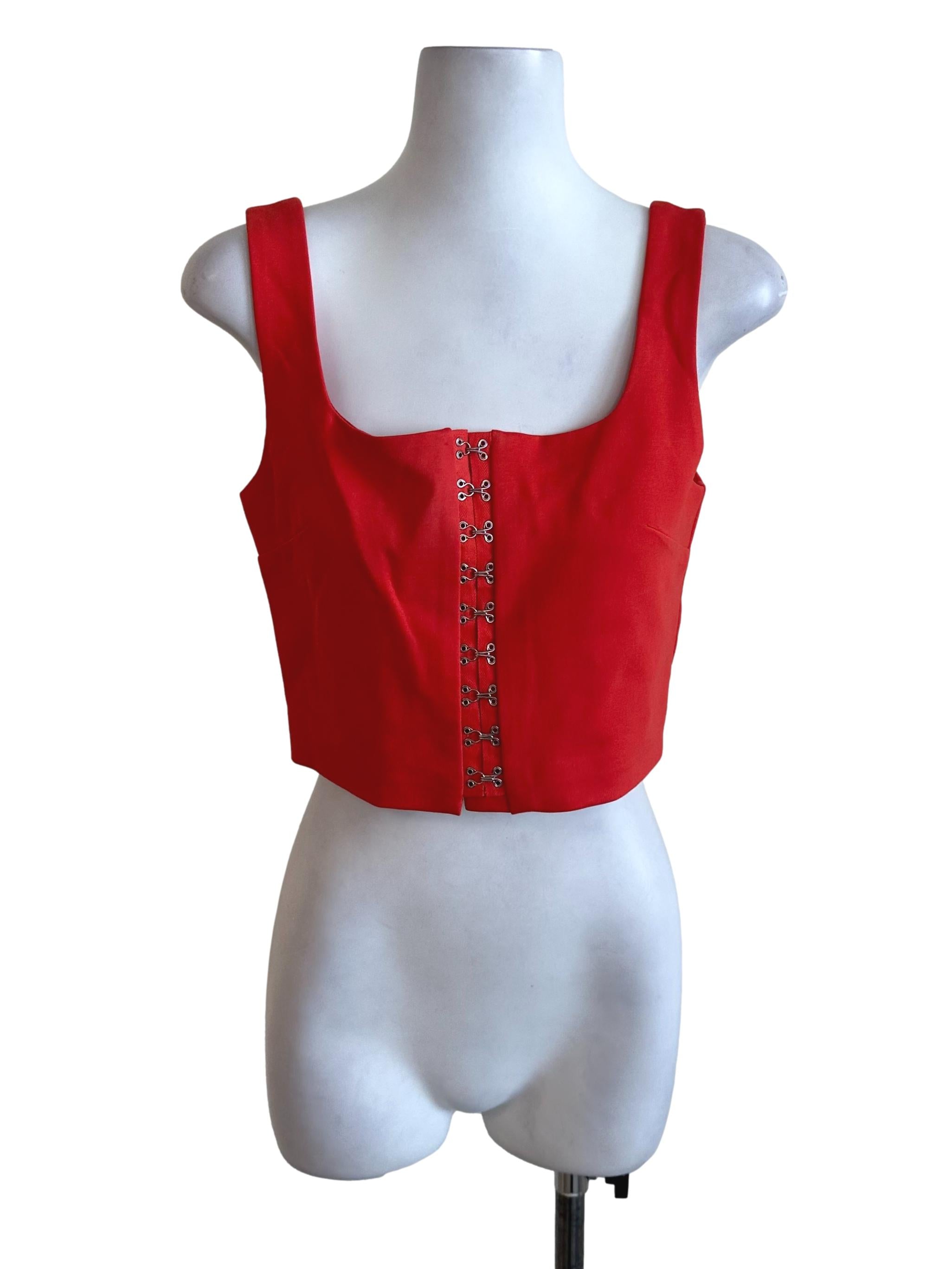 Orange Corset Strap Top
