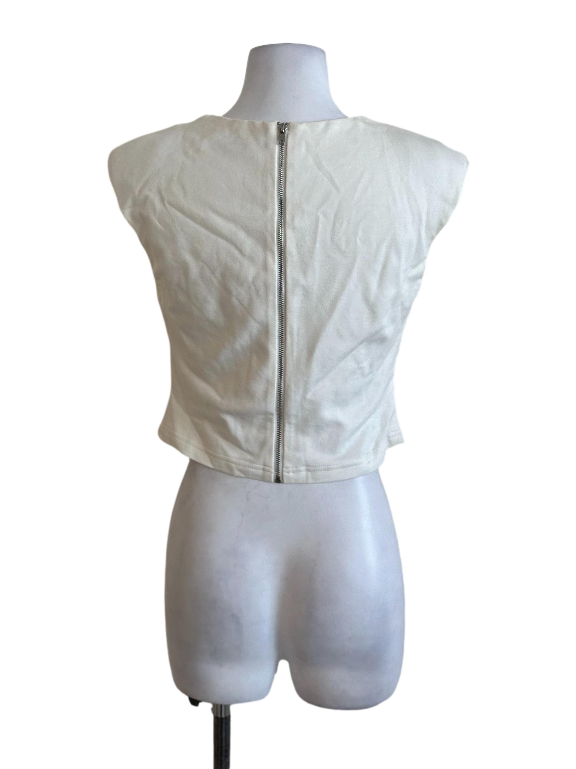 Off White Zipped Top