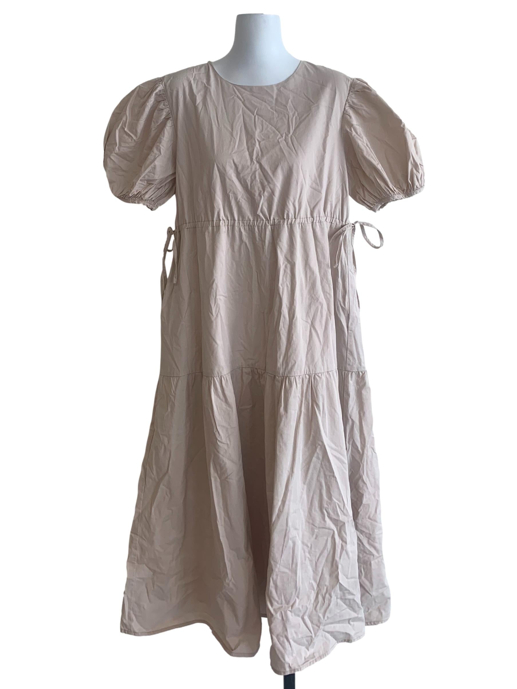 Latte Beige Empire Dress