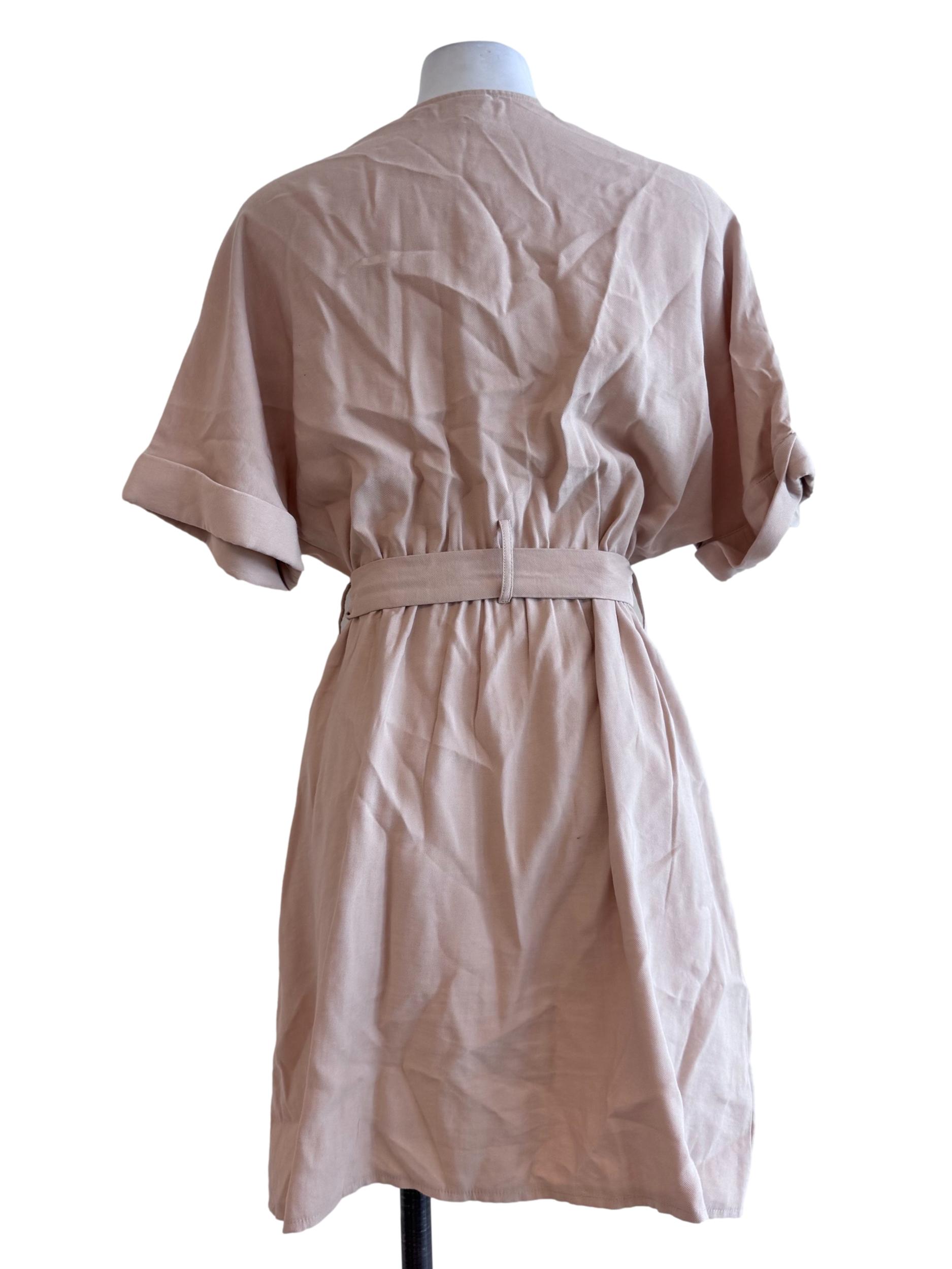 Daffodil Yellow Buttoned V Neck Dress