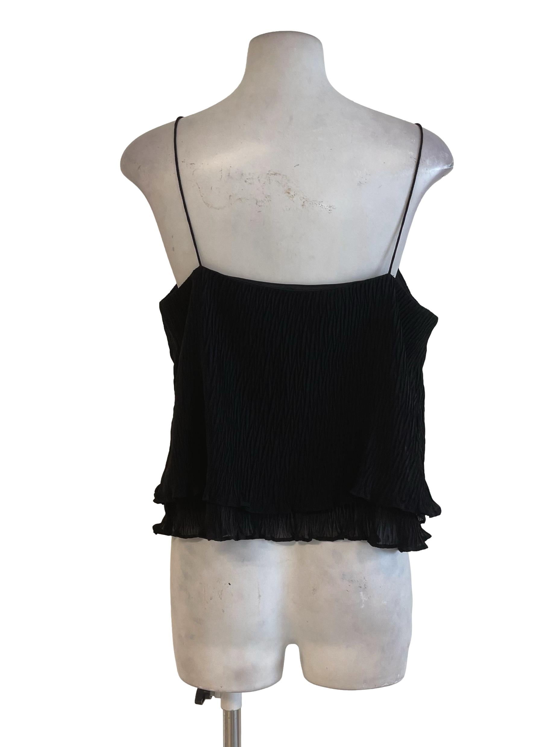 Black Textured Crop Top