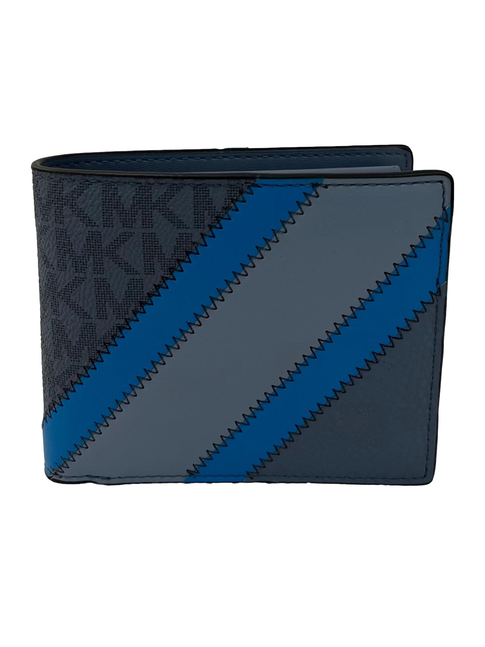 Blue Monogram Folding Wallet