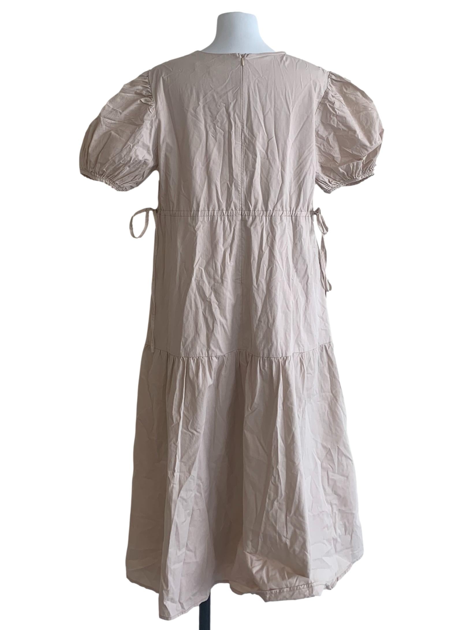 Latte Beige Empire Dress
