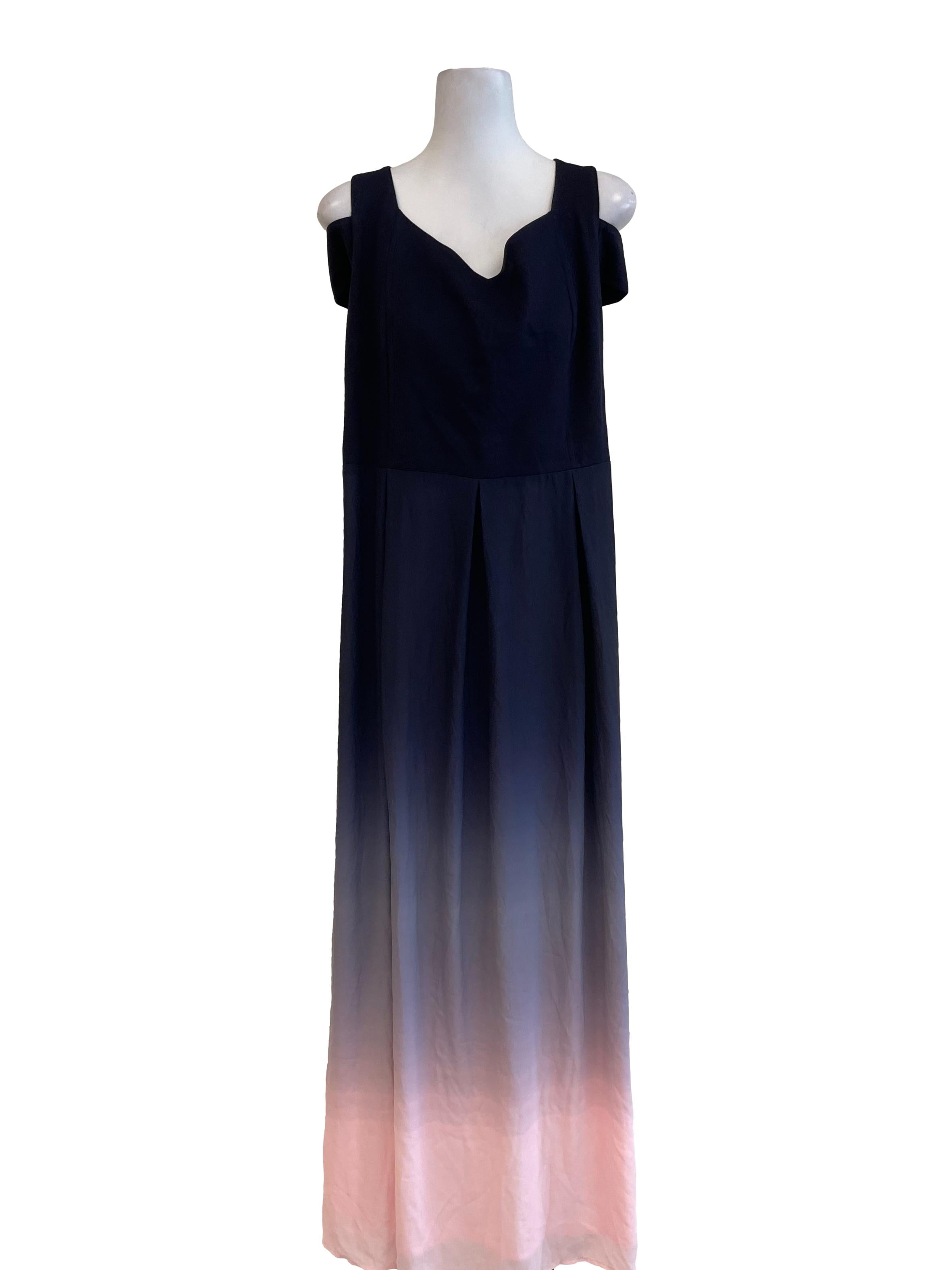 Pink & Blue Gradient Long Dress