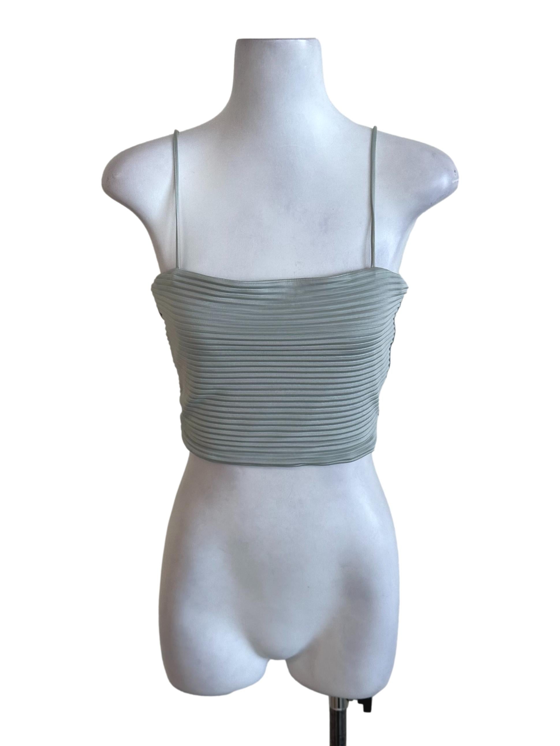 Ash Blue Pleated Top