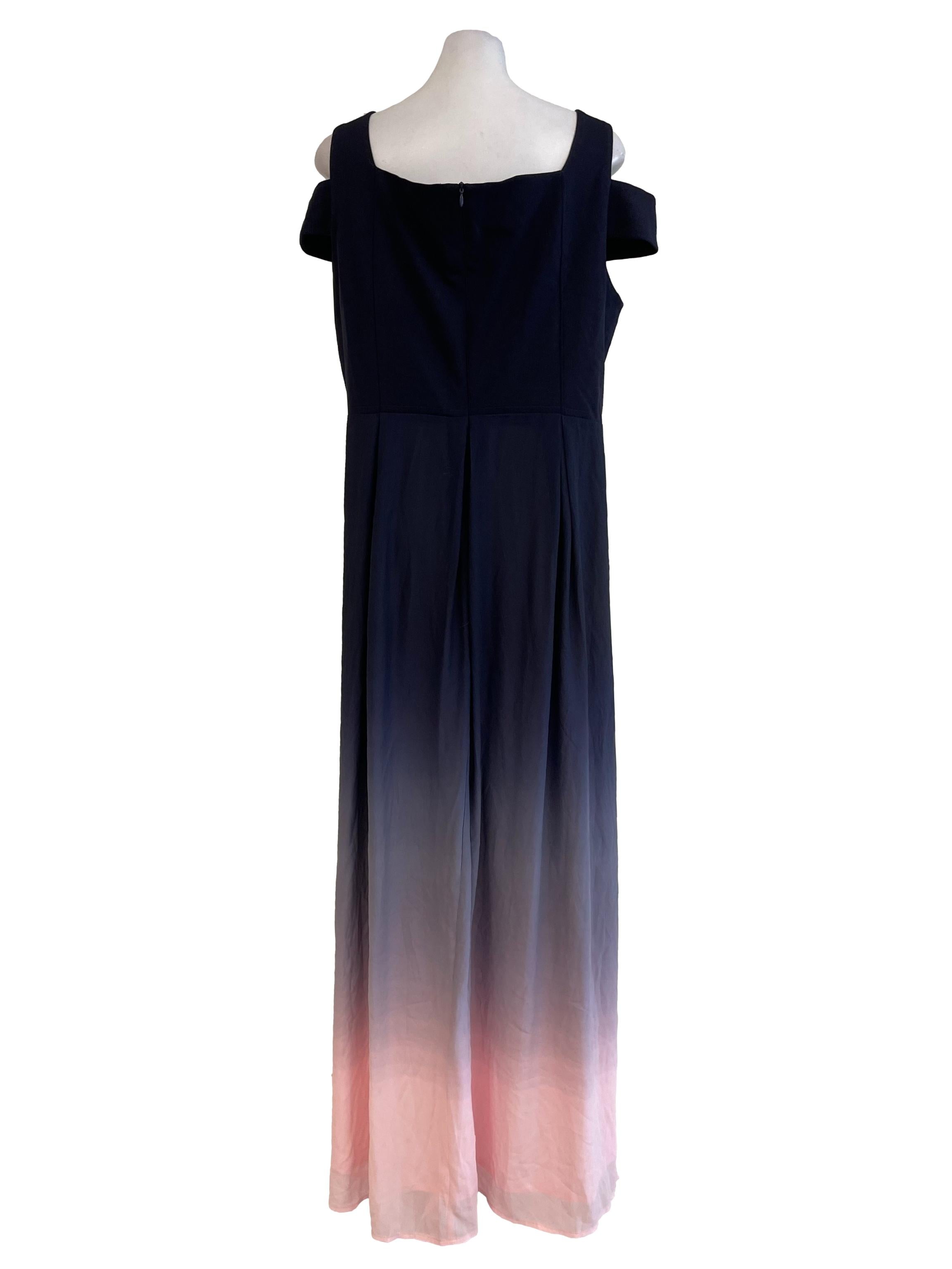 Pink & Blue Gradient Long Dress