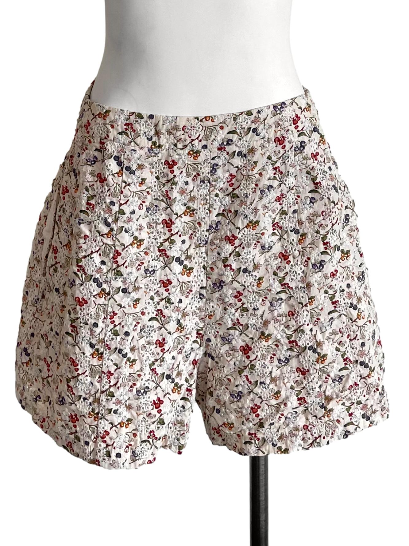 Ivory Floral Eyelet Shorts TCL