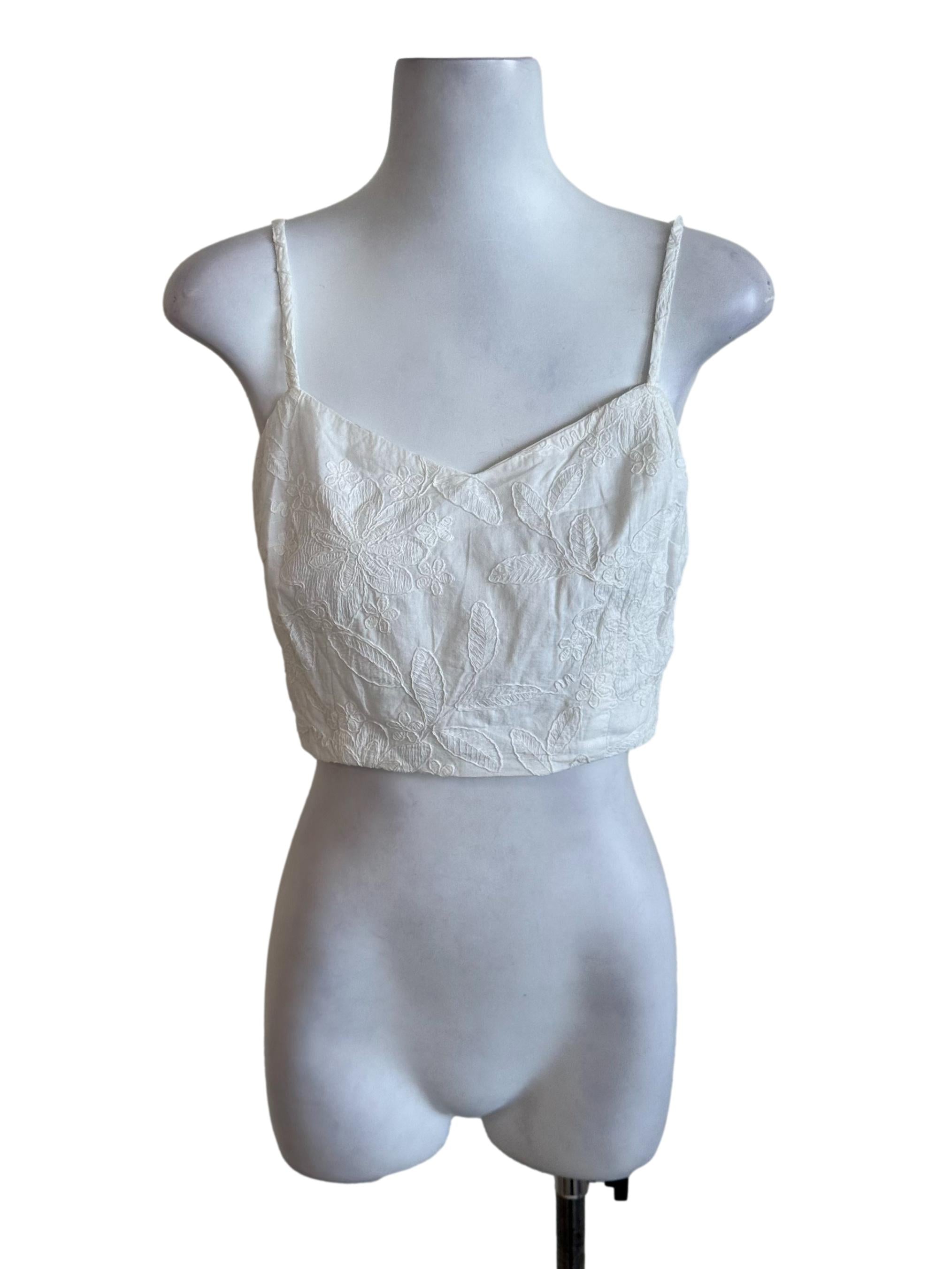 Off White Floral Textured Top