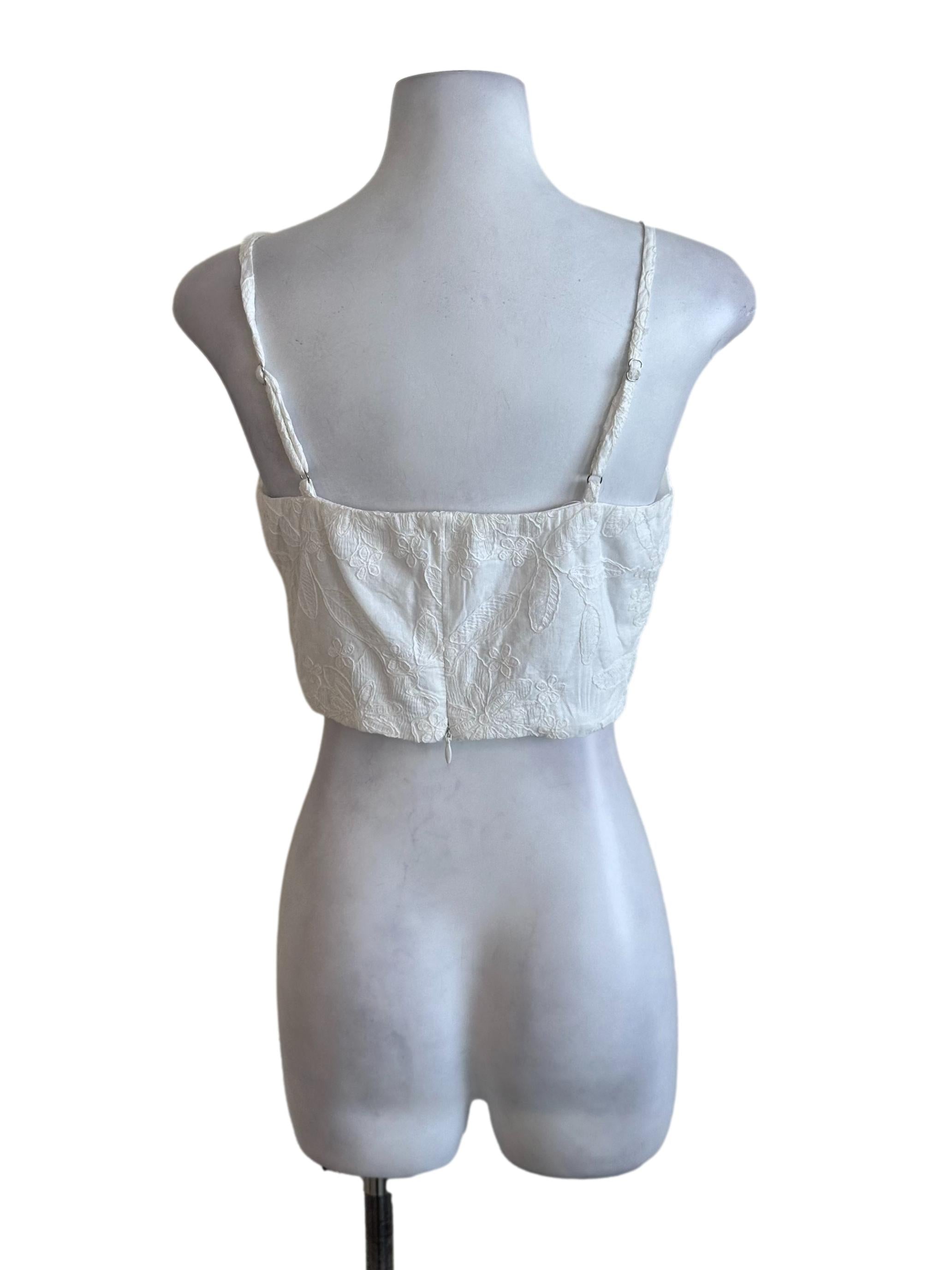 Off White Floral Textured Top