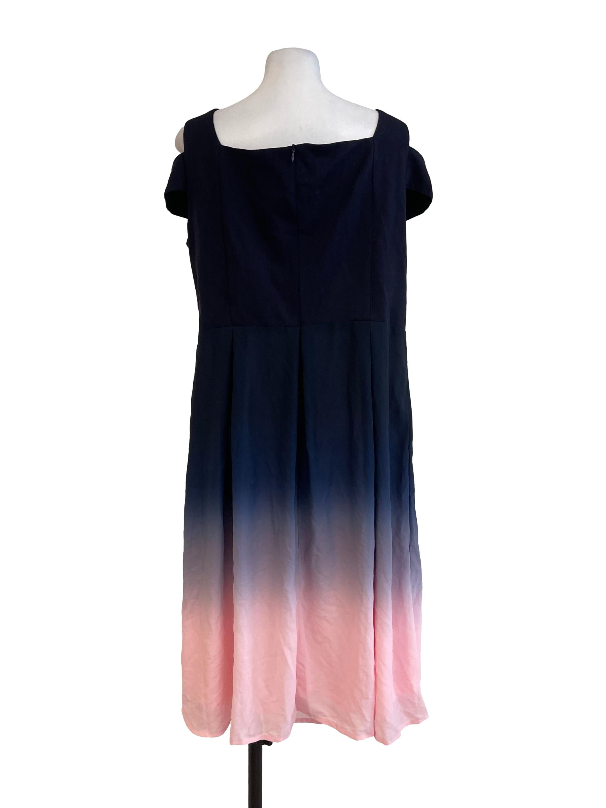 Pink & Blue Gradient Midi Dress