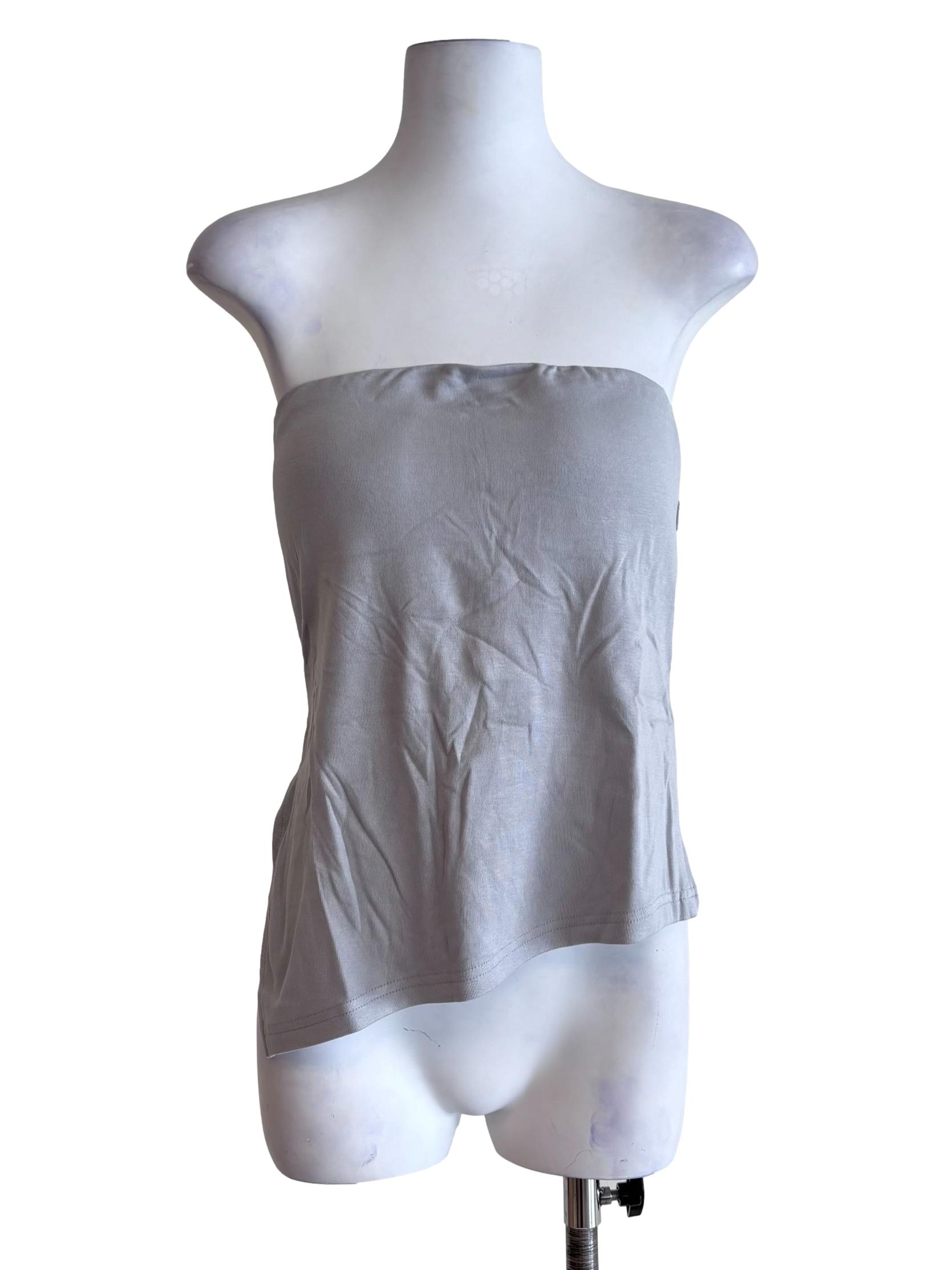 Grey Ronni Asymmetrical Padded Tube Top