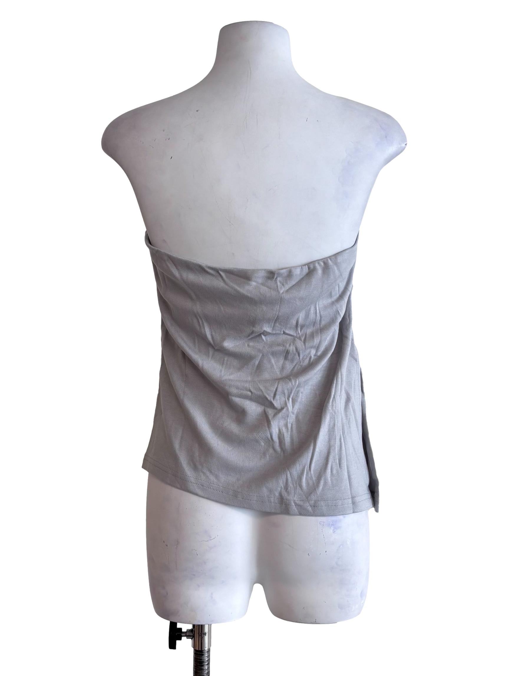 Grey Ronni Asymmetrical Padded Tube Top