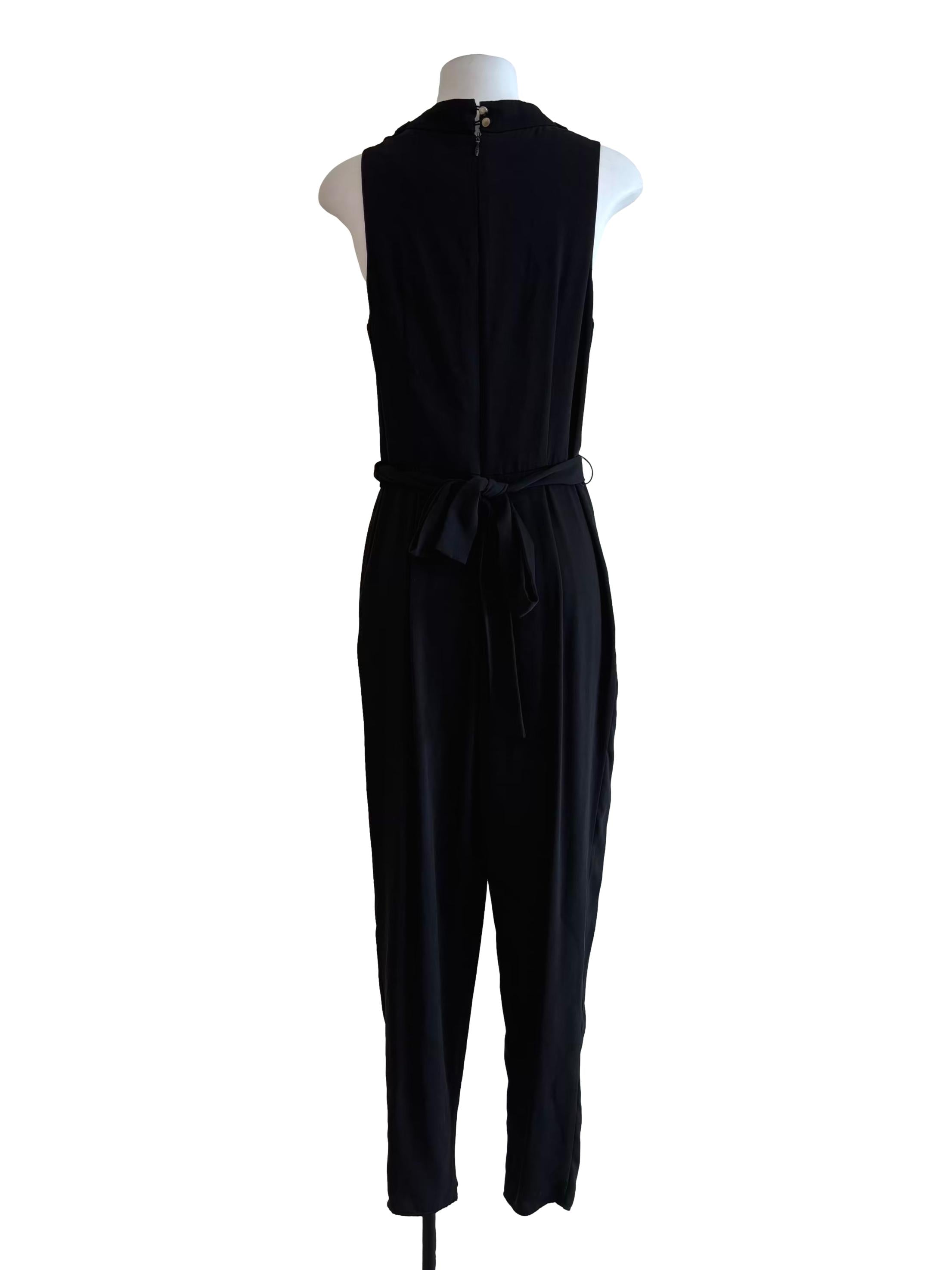 Ink Black Cowl Neck Slim Fit Jumpsuit