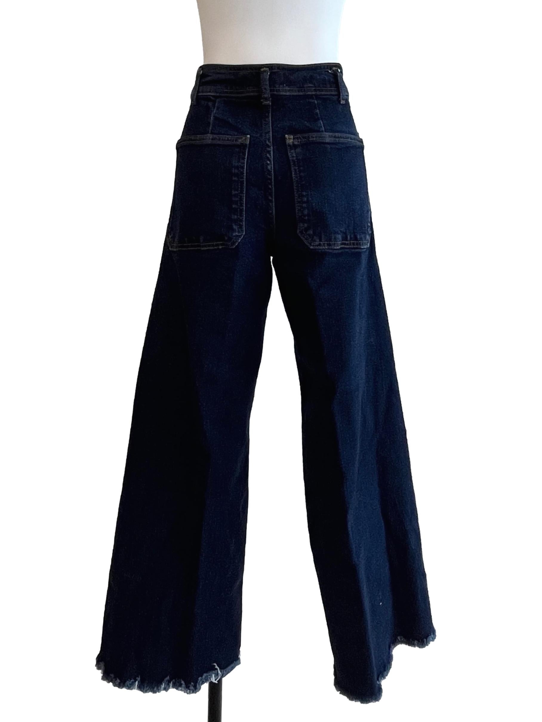 Dark Denim Blue Wide Jeans