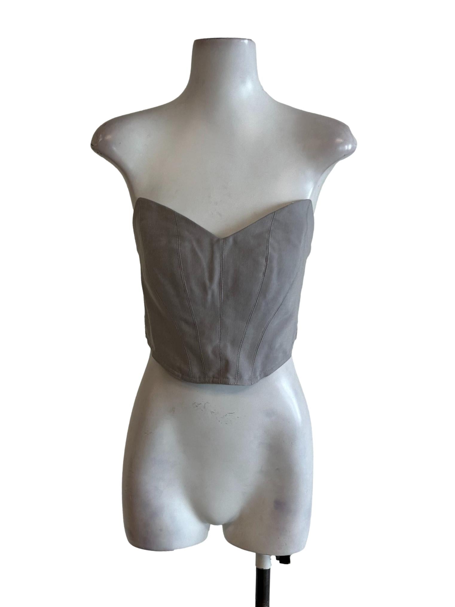 Fossil Grey Corset Top