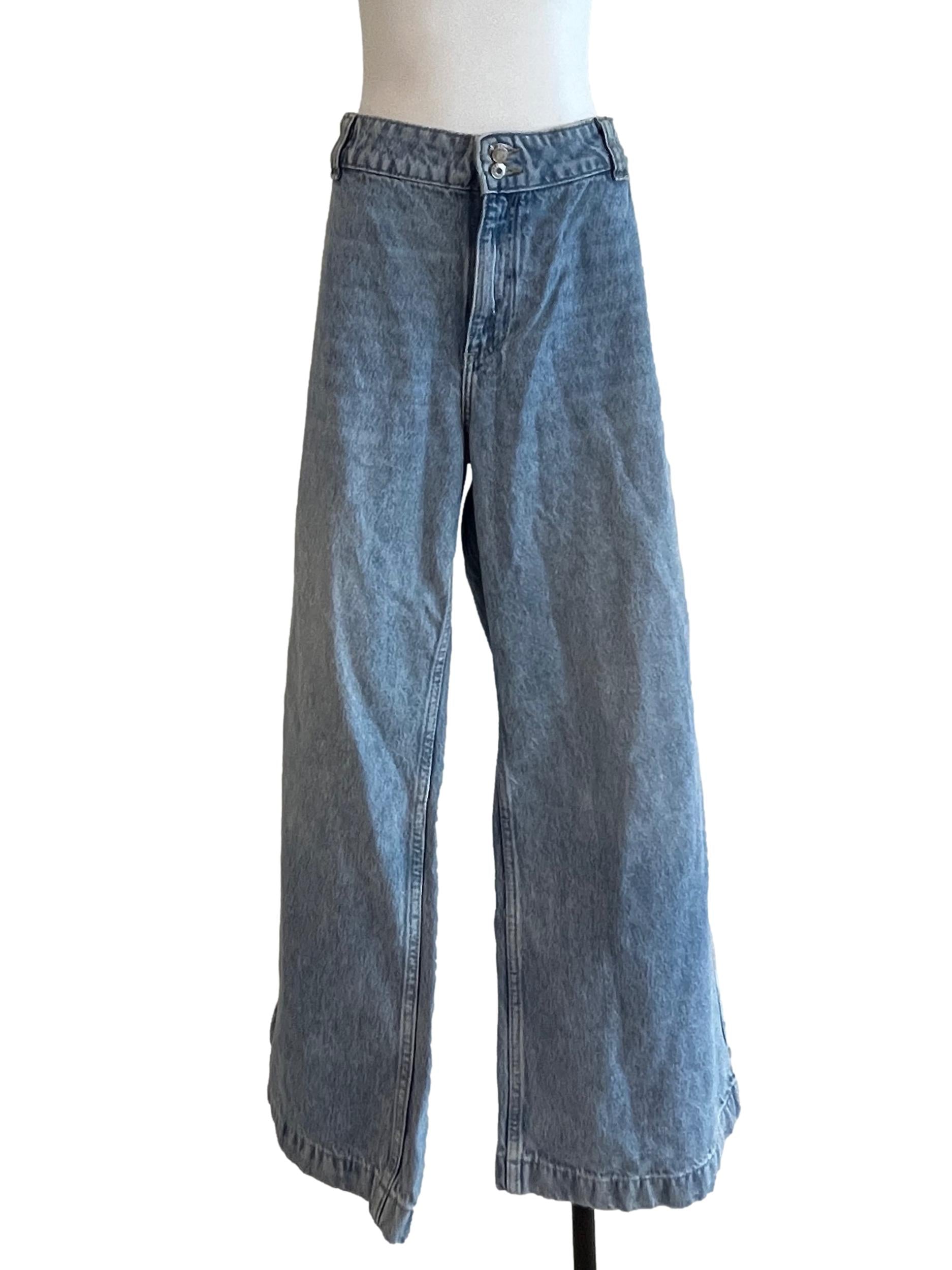 Sky Denim Blue Wide Jeans